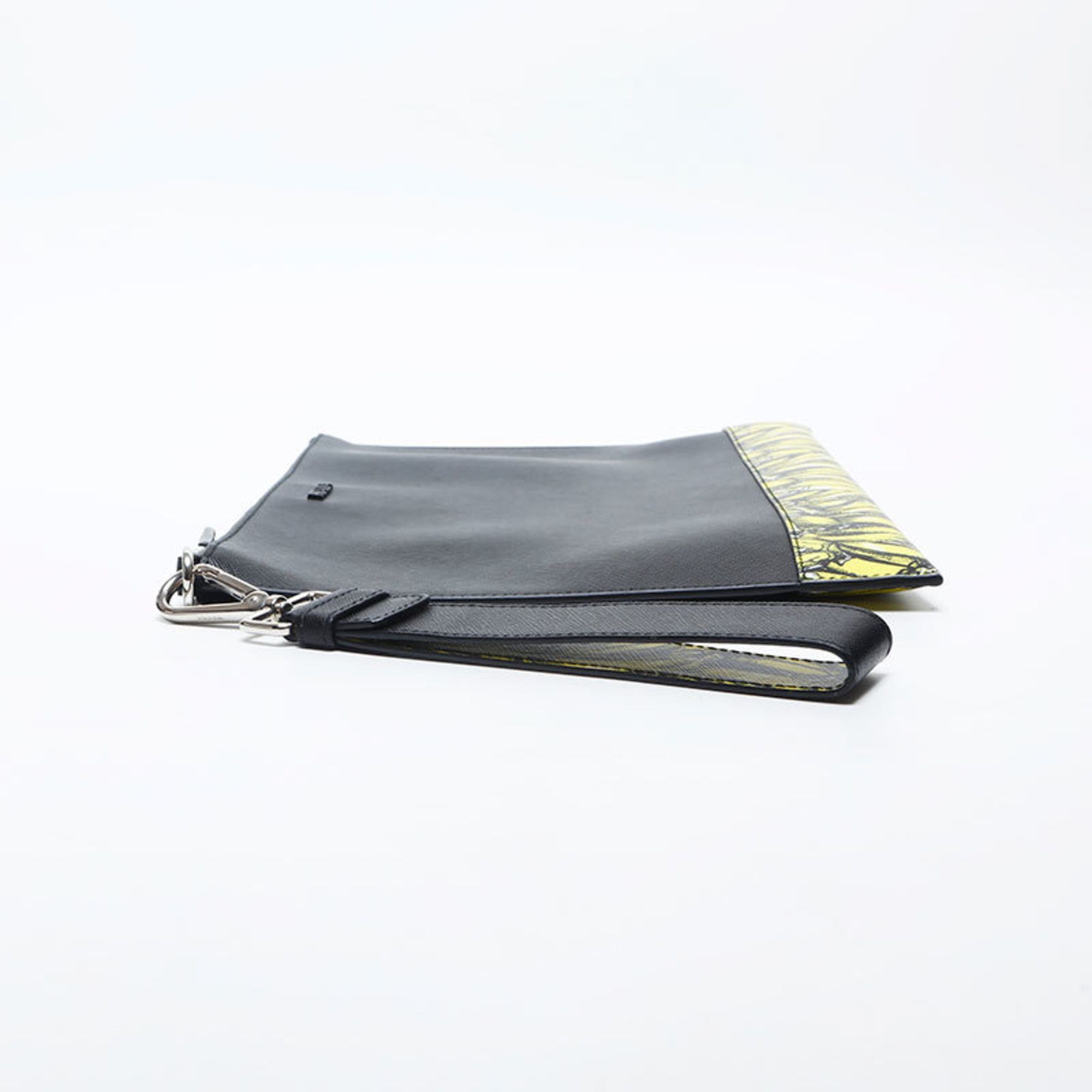 Prada Prada Saffiano Active Botanical Clutch Bag, Black, WS20003 Size ONE SIZE - 3 Thumbnail