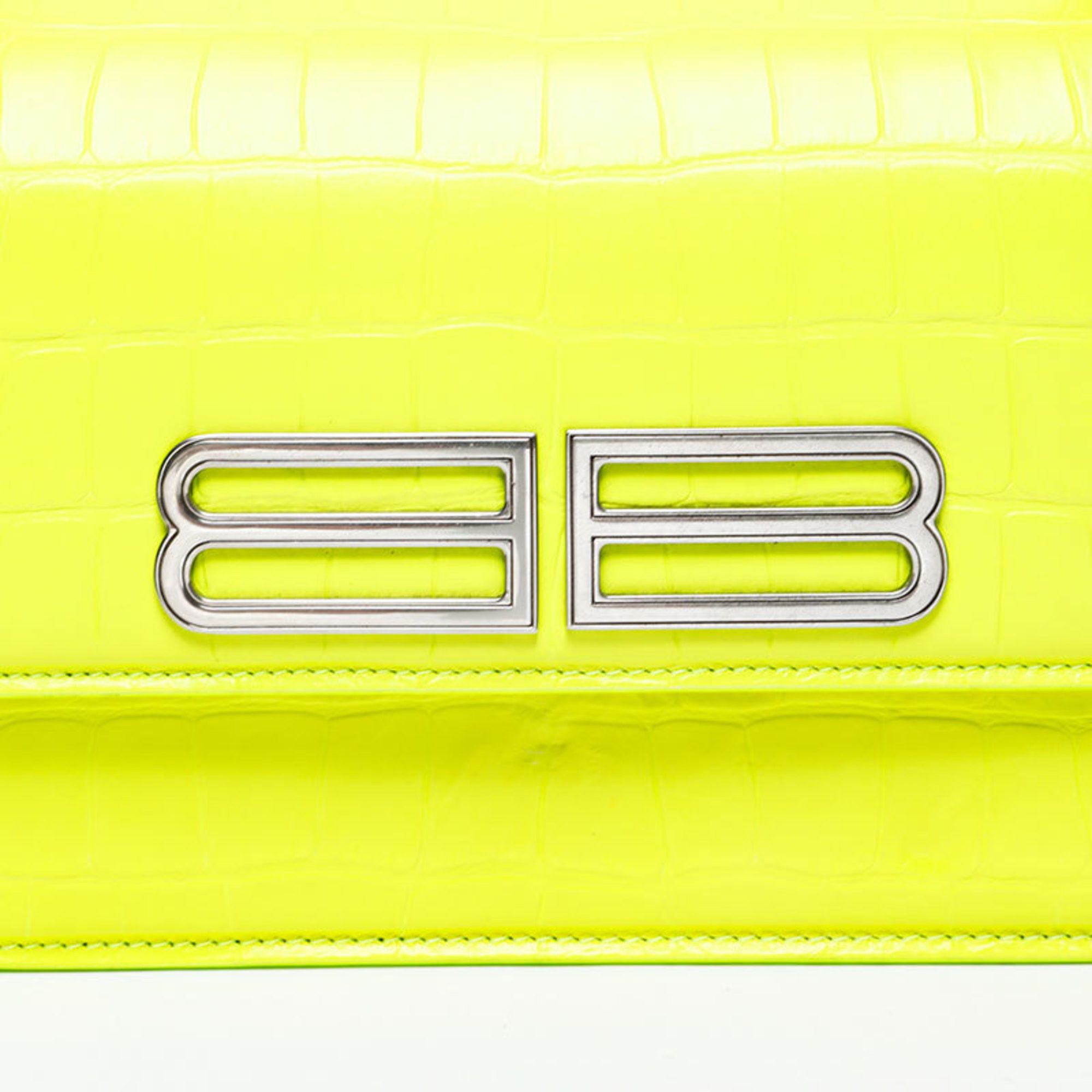 Balenciaga Balenciaga Gossip Leather BB Shoulder Bag in Yellow (WS20747) Size ONE SIZE - 8 Thumbnail
