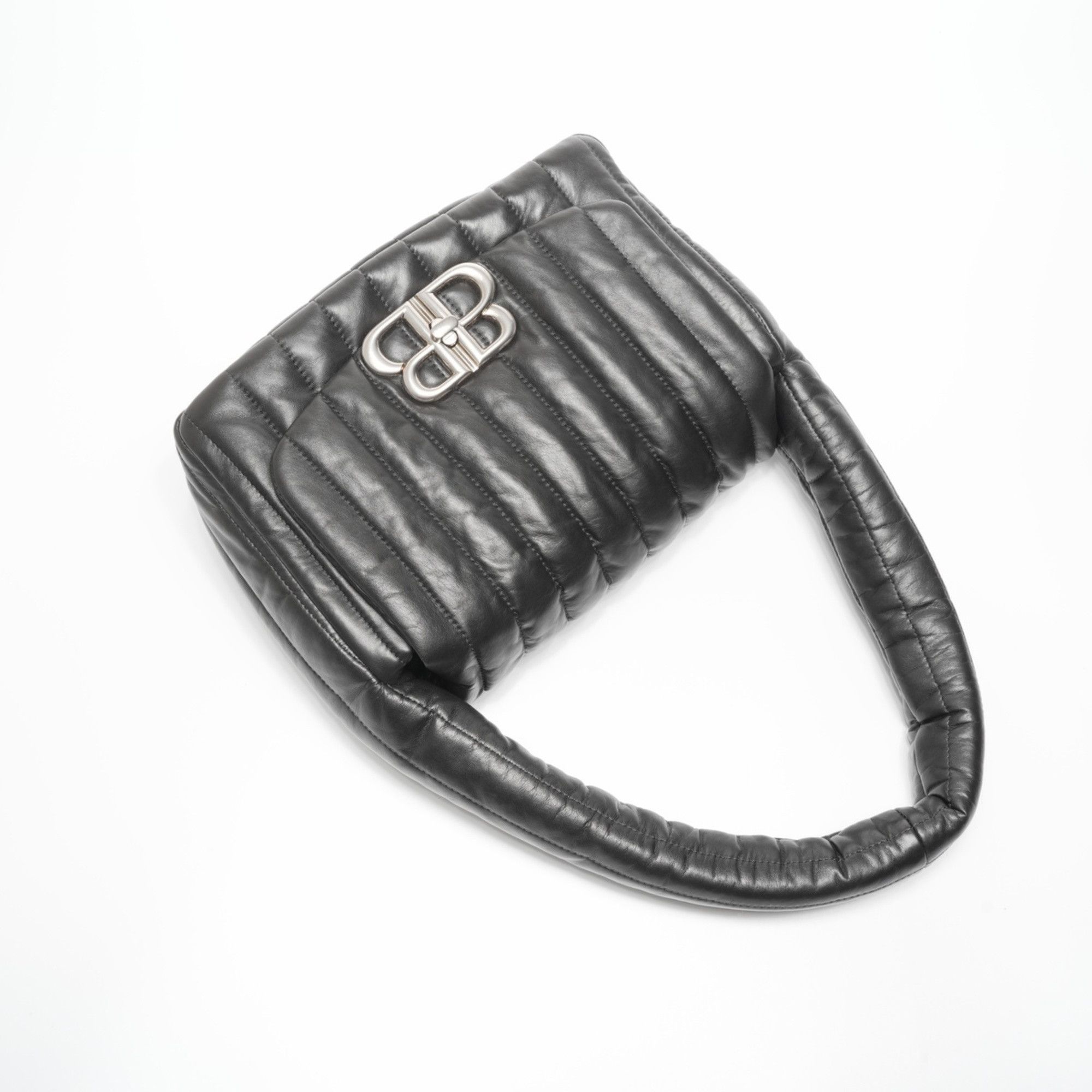 Balenciaga Balenciaga Manaco Padded Quilted Leather One-Shoulder Bag in Black (WS23584) Size ONE SIZE - 14 Thumbnail