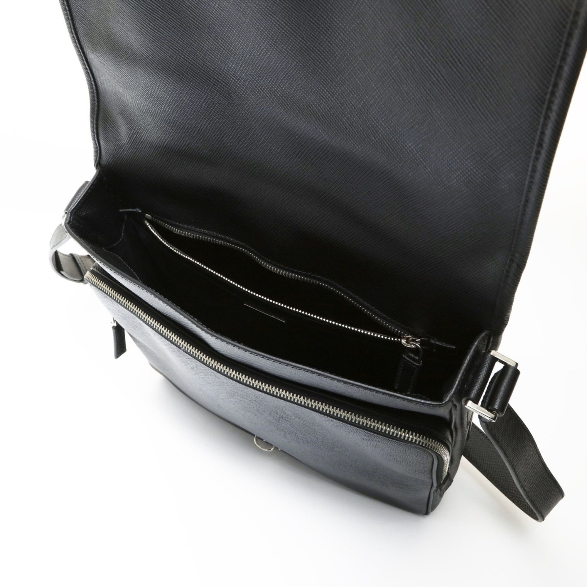 Prada Prada Saffiano Leather Shoulder Bag, Black, WS27002 Size ONE SIZE - 12 Thumbnail