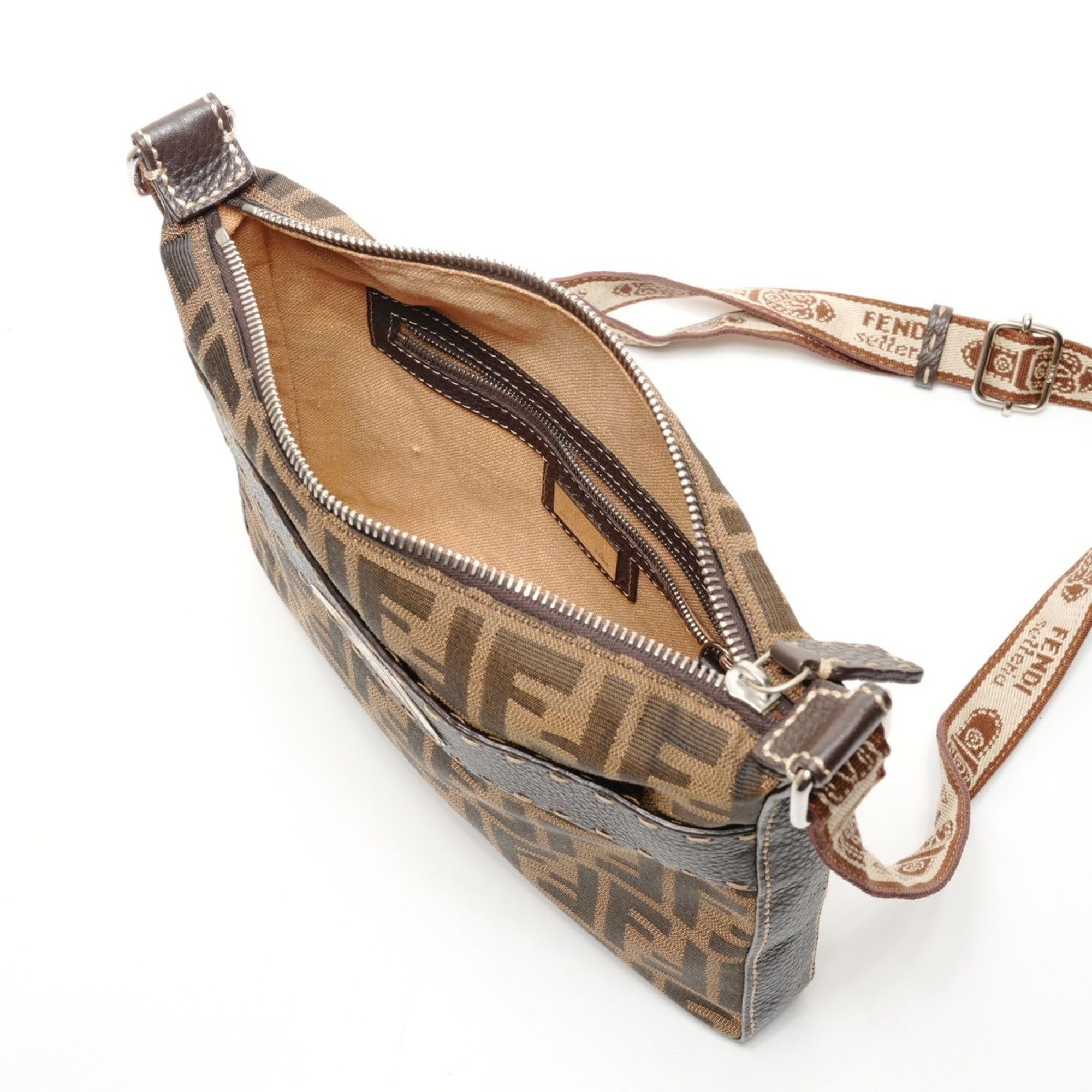Fendi Fendi Zucca Canvas Shoulder Bag, Brown, WS25916 Size ONE SIZE - 11 Thumbnail