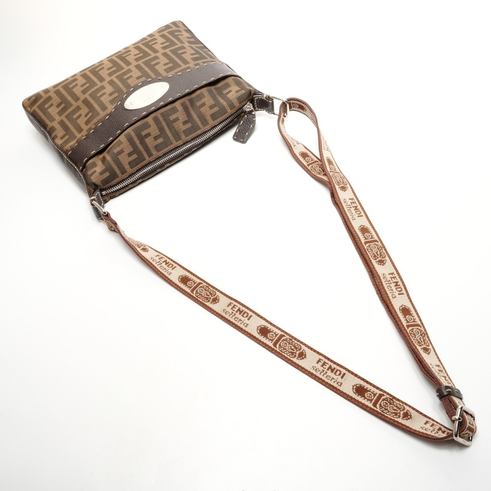 Fendi Fendi Zucca Canvas Shoulder Bag, Brown, WS25916 Size ONE SIZE - 8 Thumbnail