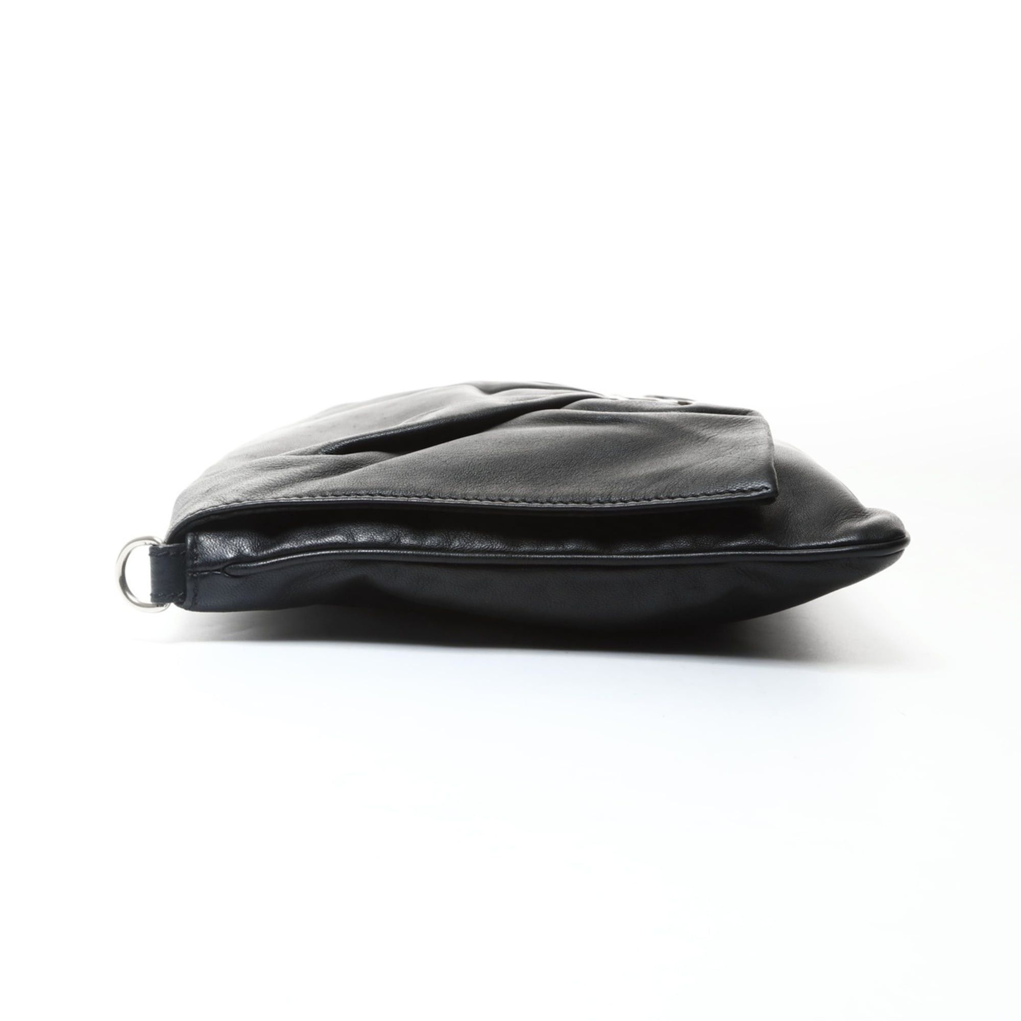 Fendi FENDI Bucket 2-way Leather Clutch Shoulder Bag Black WS25744 Size ONE SIZE - 3 Thumbnail