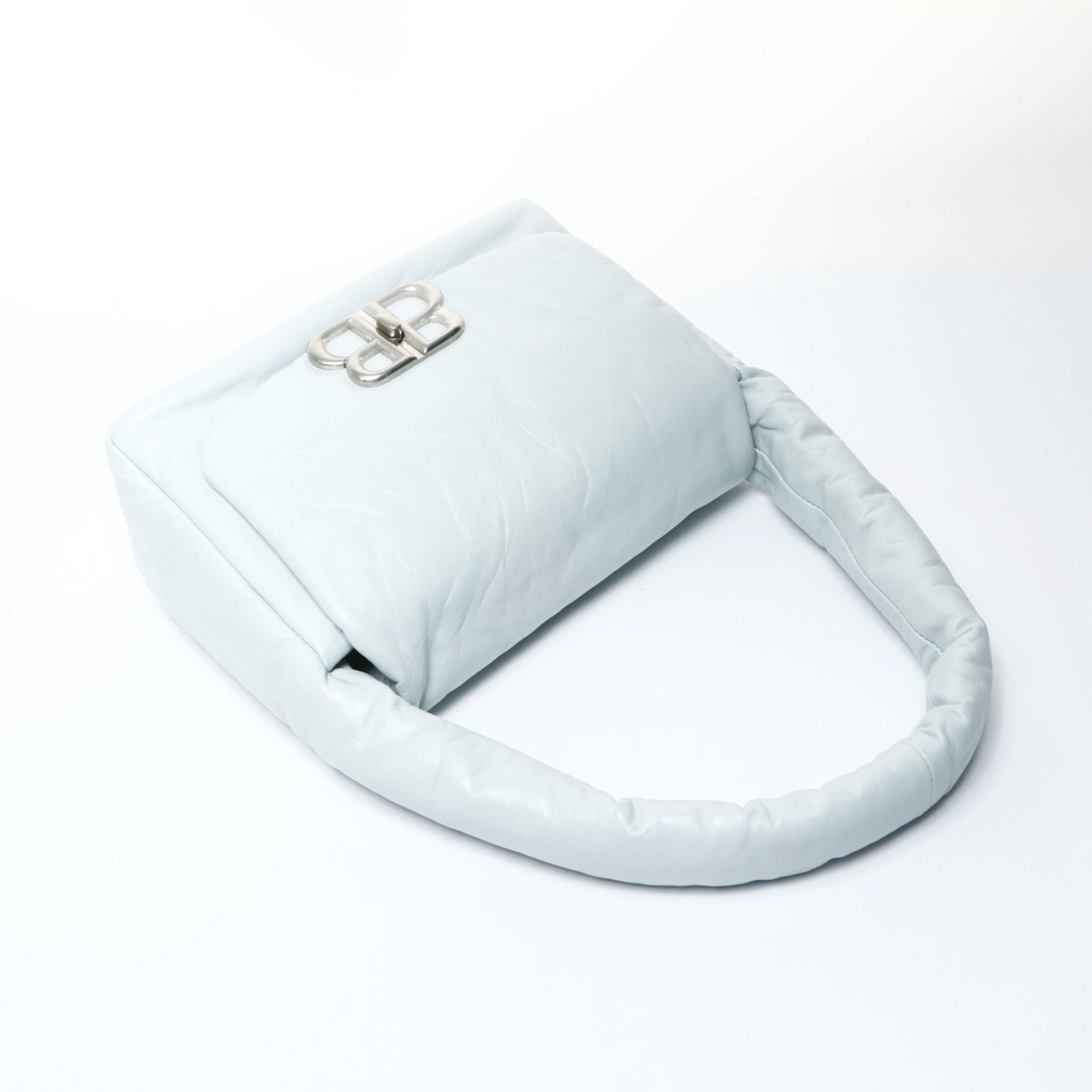 Balenciaga Balenciaga Monaco Leather One-Shoulder Bag, Light Blue, 787896, WS25975 Size ONE SIZE - 9 Thumbnail