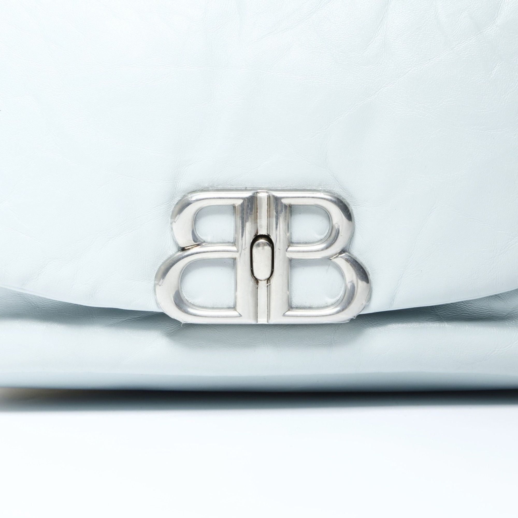 Balenciaga Balenciaga Monaco Leather One-Shoulder Bag, Light Blue, 787896, WS25975 Size ONE SIZE - 8 Thumbnail