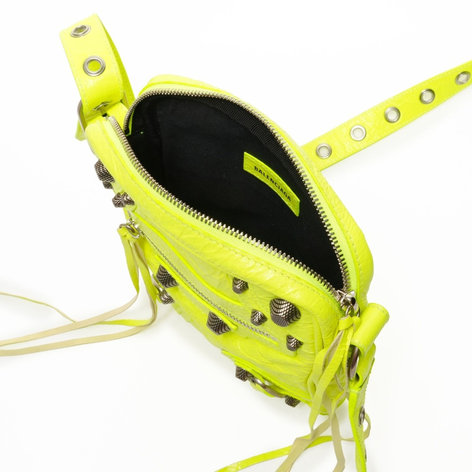 Balenciaga Balenciaga Le Cagoule Neon Yellow Shoulder Bag, Yellow, WS26098 Size ONE SIZE - 11 Thumbnail