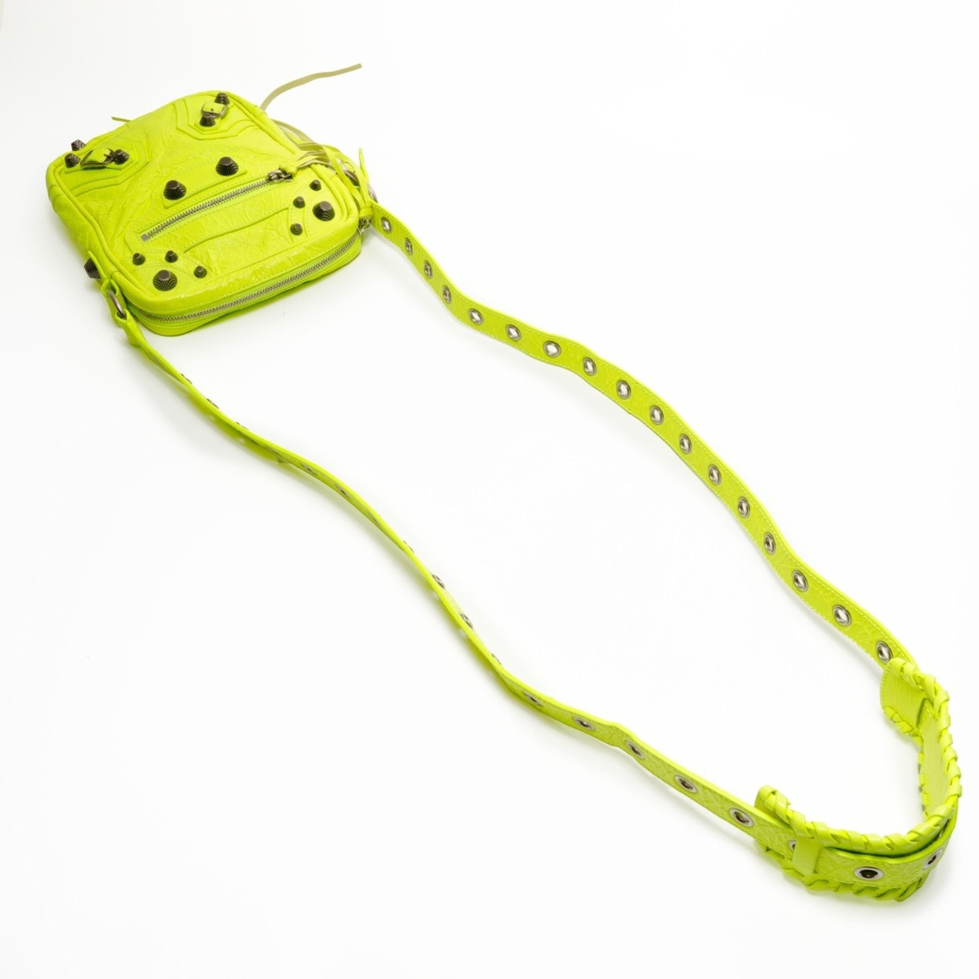 Balenciaga Balenciaga Le Cagoule Neon Yellow Shoulder Bag, Yellow, WS26098 Size ONE SIZE - 8 Thumbnail