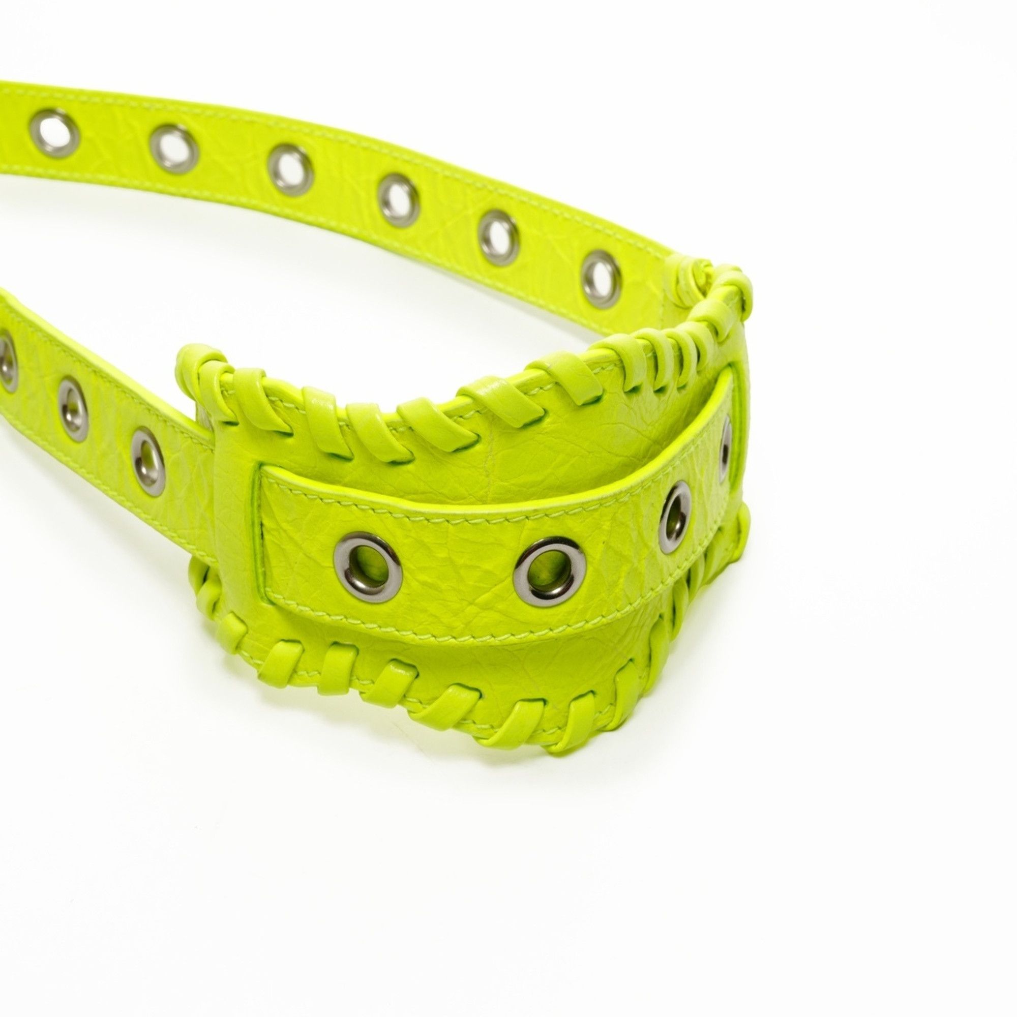 Balenciaga Balenciaga Le Cagoule Neon Yellow Shoulder Bag, Yellow, WS26098 Size ONE SIZE - 12 Thumbnail