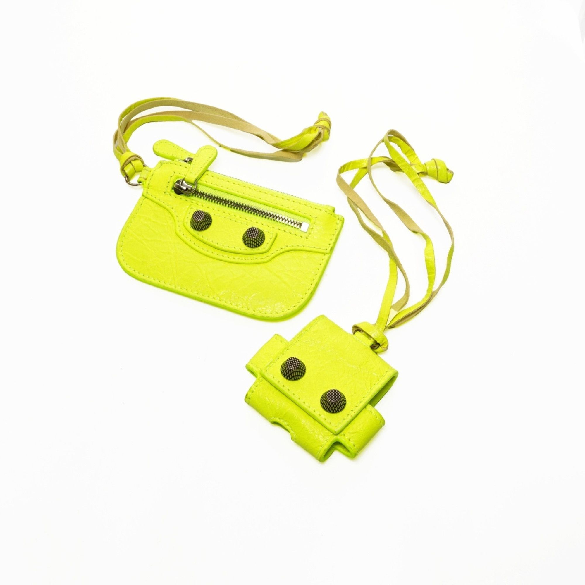 Balenciaga Balenciaga Le Cagoule Neon Yellow Shoulder Bag, Yellow, WS26098 Size ONE SIZE - 13 Thumbnail