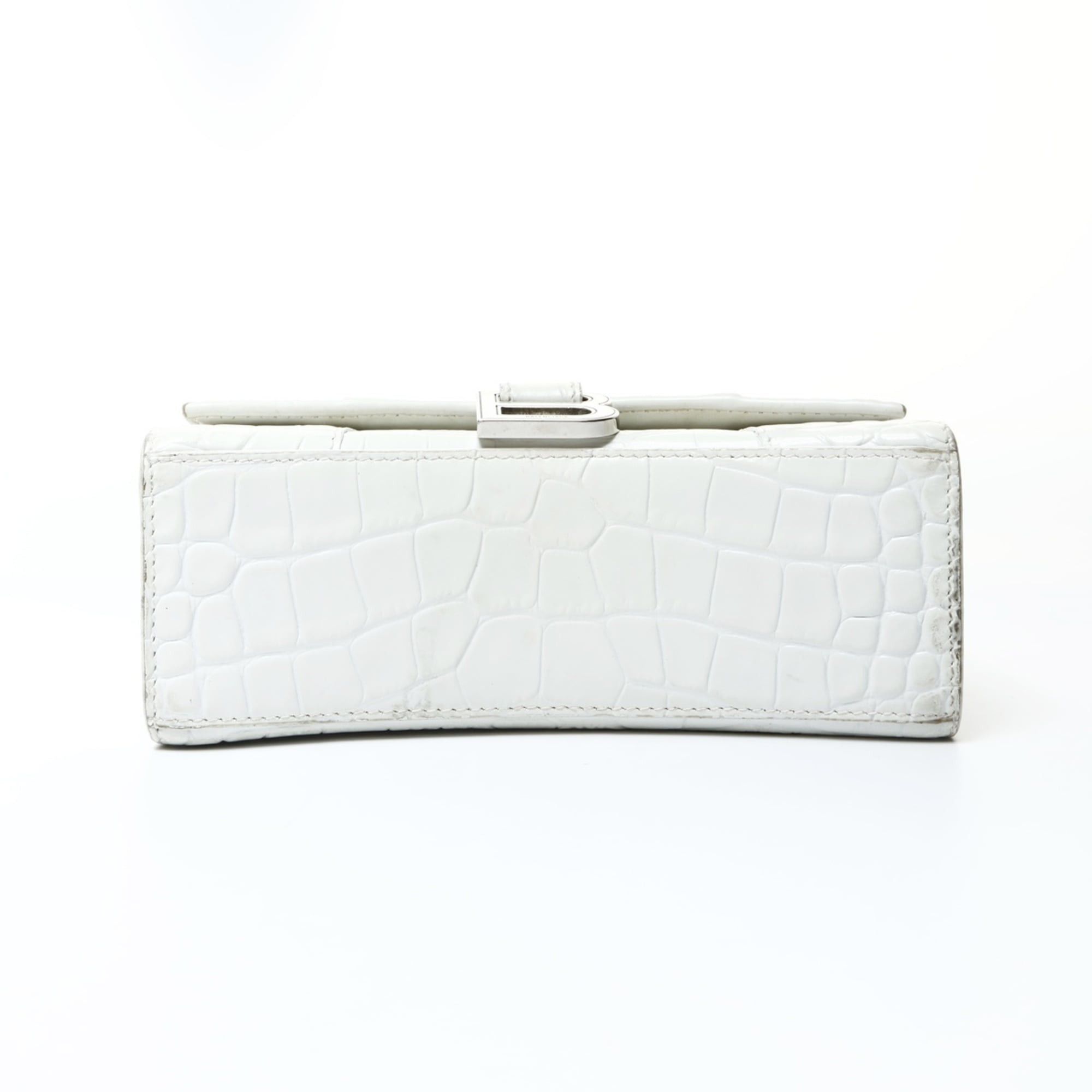 Balenciaga Balenciaga Hourglass XS 592833 2-way Embossed Leather Shoulder Bag White WS26016 Size ONE SIZE - 9 Thumbnail