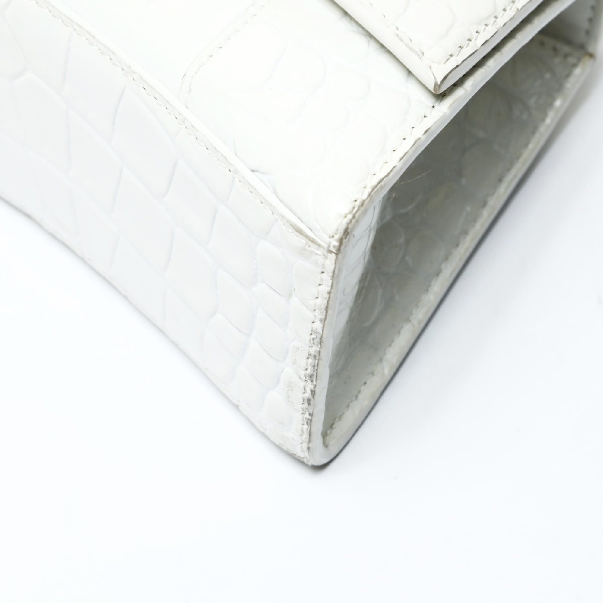 Balenciaga Balenciaga Hourglass XS 592833 2-way Embossed Leather Shoulder Bag White WS26016 Size ONE SIZE - 8 Thumbnail