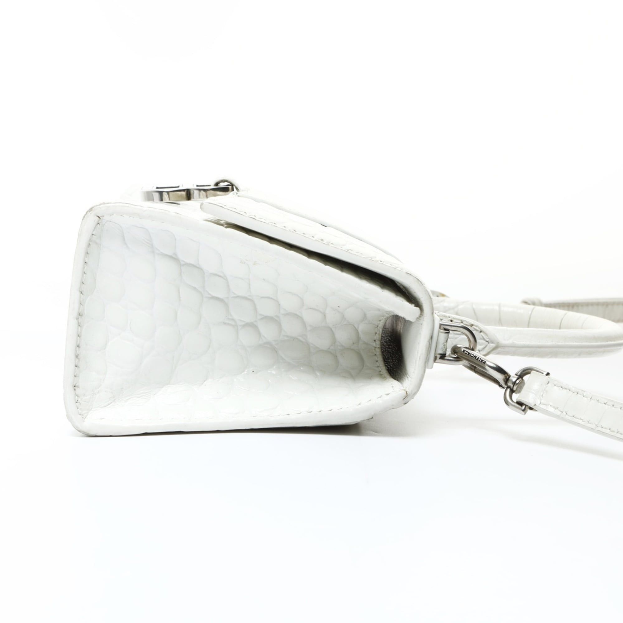 Balenciaga Balenciaga Hourglass XS 592833 2-way Embossed Leather Shoulder Bag White WS26016 Size ONE SIZE - 6 Thumbnail