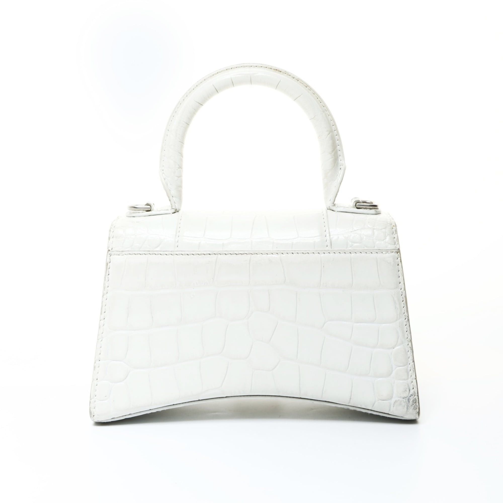 Balenciaga Balenciaga Hourglass XS 592833 2-way Embossed Leather Shoulder Bag White WS26016 Size ONE SIZE - 2 Thumbnail