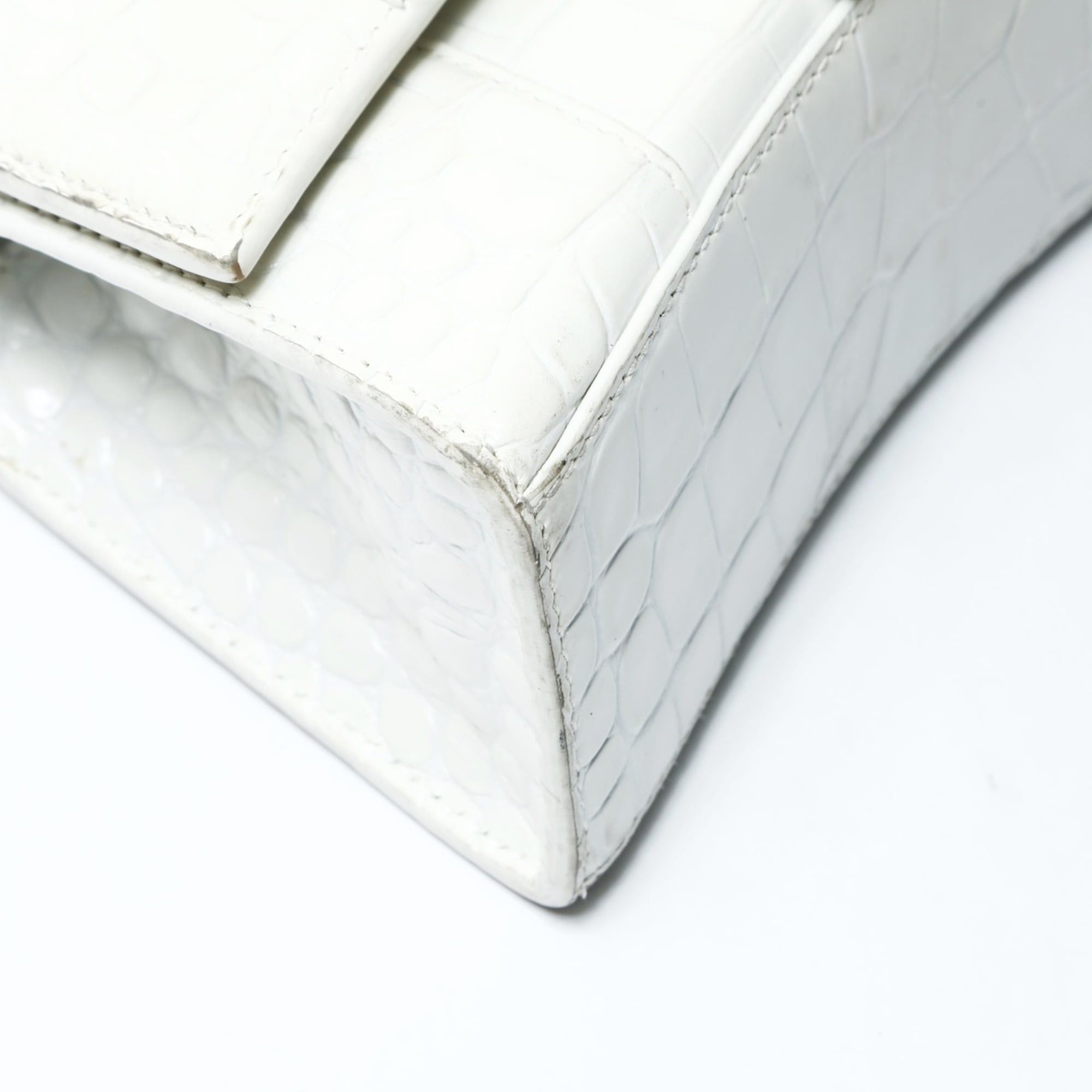 Balenciaga Balenciaga Hourglass XS 592833 2-way Embossed Leather Shoulder Bag White WS26016 Size ONE SIZE - 7 Thumbnail