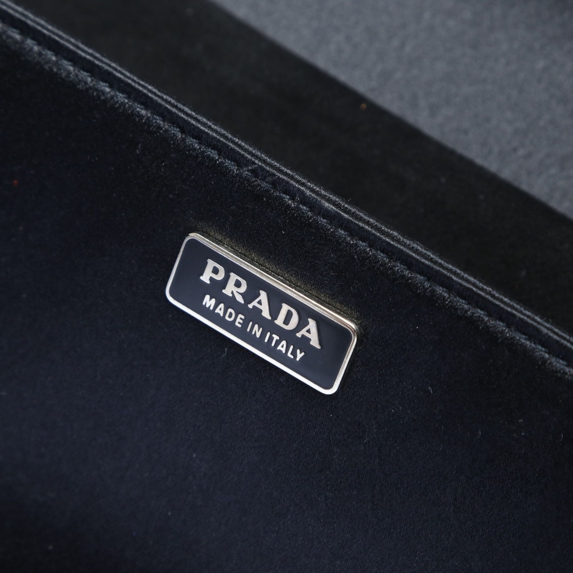 Prada Prada SOUND BRAID Satin Shoulder Bag in Black with Beaded Embroidery, WS23743 Size ONE SIZE - 11 Thumbnail