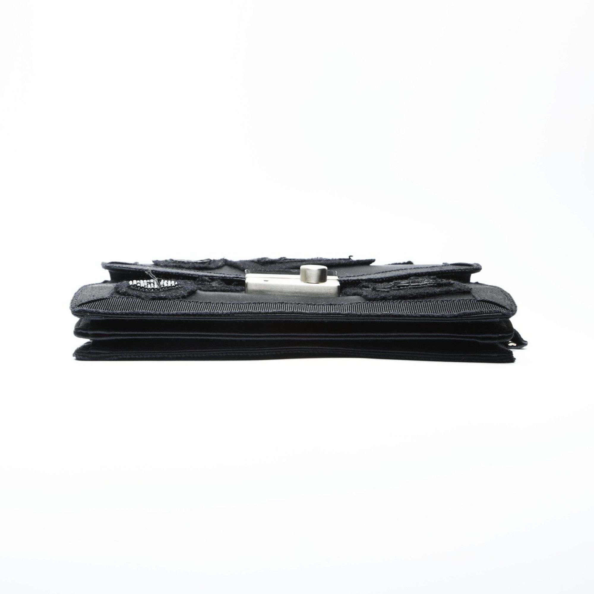 Prada Prada SOUND BRAID Satin Shoulder Bag in Black with Beaded Embroidery, WS23743 Size ONE SIZE - 8 Thumbnail
