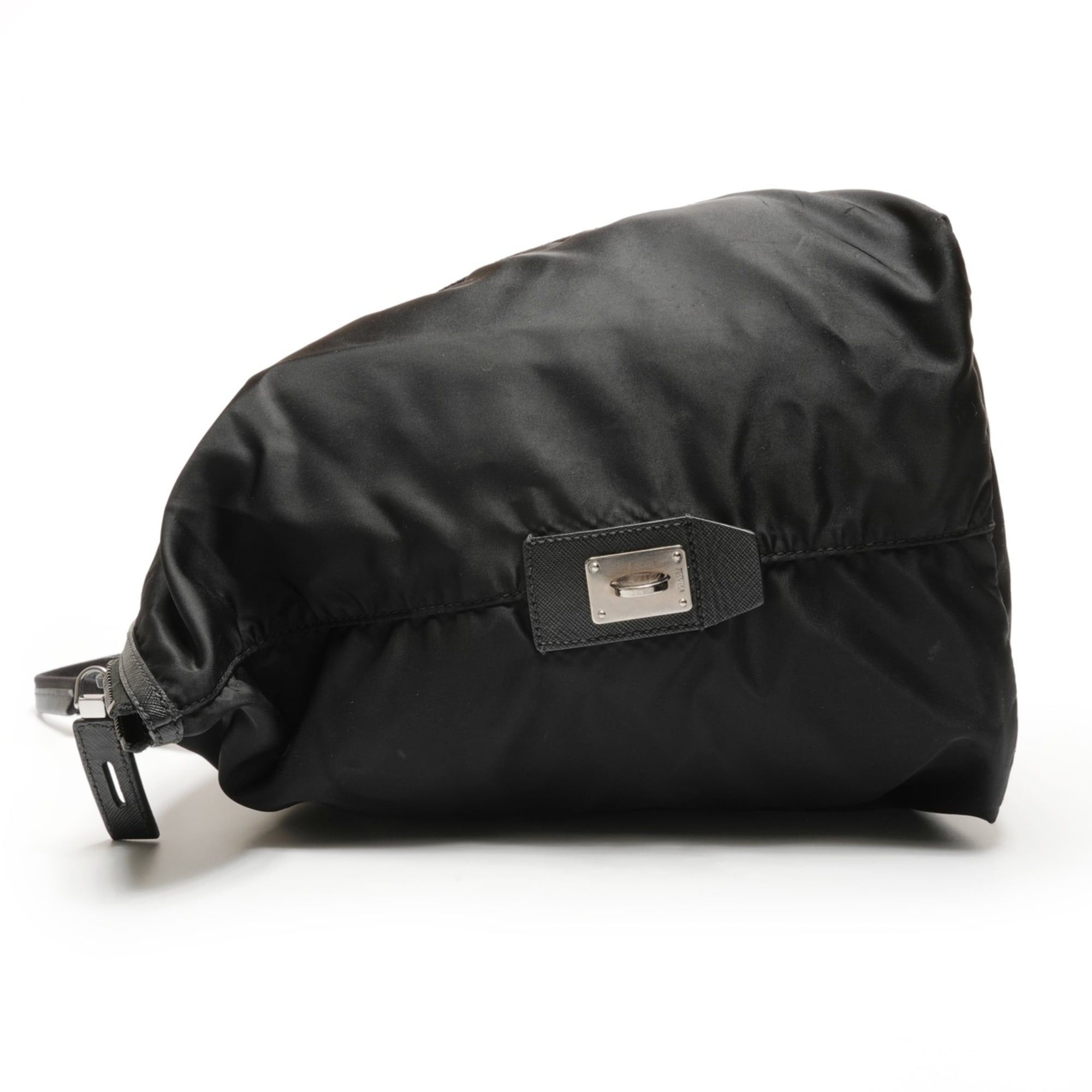 Prada Prada Nylon Triangle Logo Travel Bag/Boston Bag, Black, WS26682 Size ONE SIZE - 4 Thumbnail