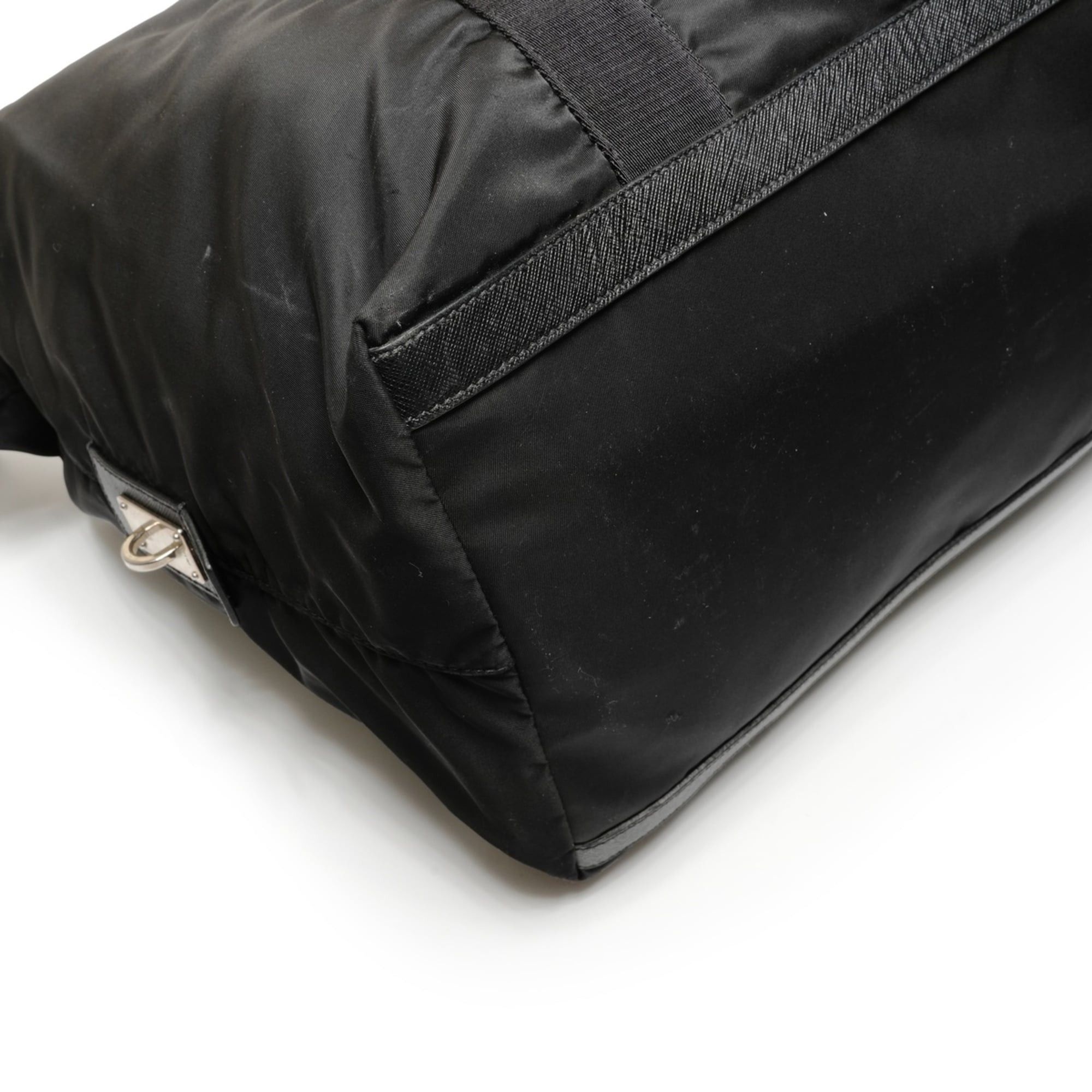 Prada Prada Nylon Triangle Logo Travel Bag/Boston Bag, Black, WS26682 Size ONE SIZE - 6 Thumbnail