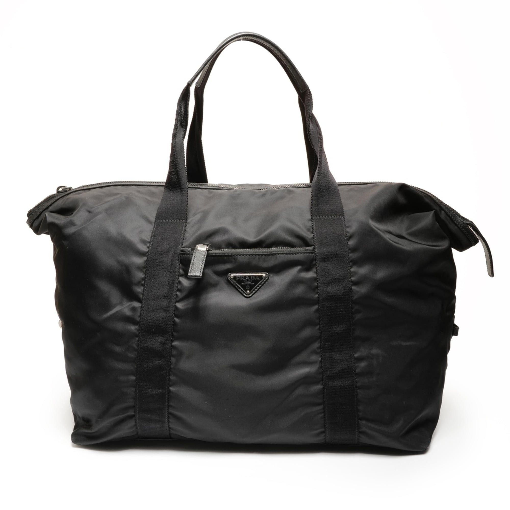 Prada Prada Nylon Triangle Logo Travel Bag/Boston Bag, Black, WS26682 Size ONE SIZE - 2 Thumbnail