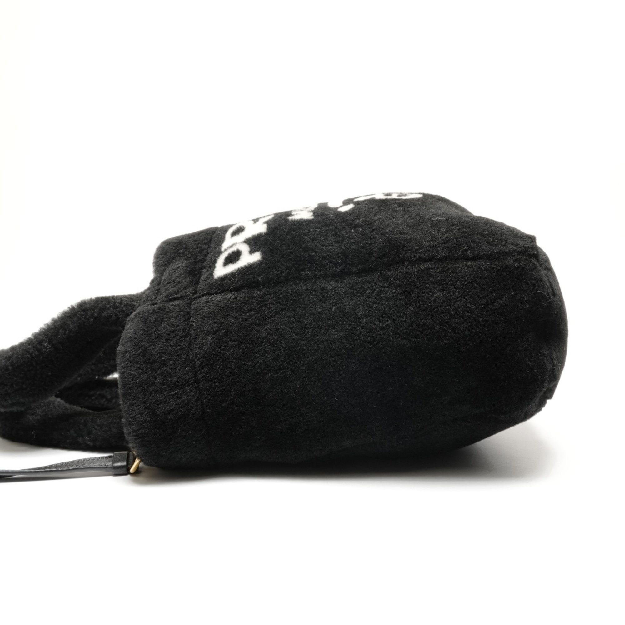 Prada Prada Shearling and Sheepfur Logo 2-Way Handbag, Black, WS27109 Size ONE SIZE - 5 Thumbnail