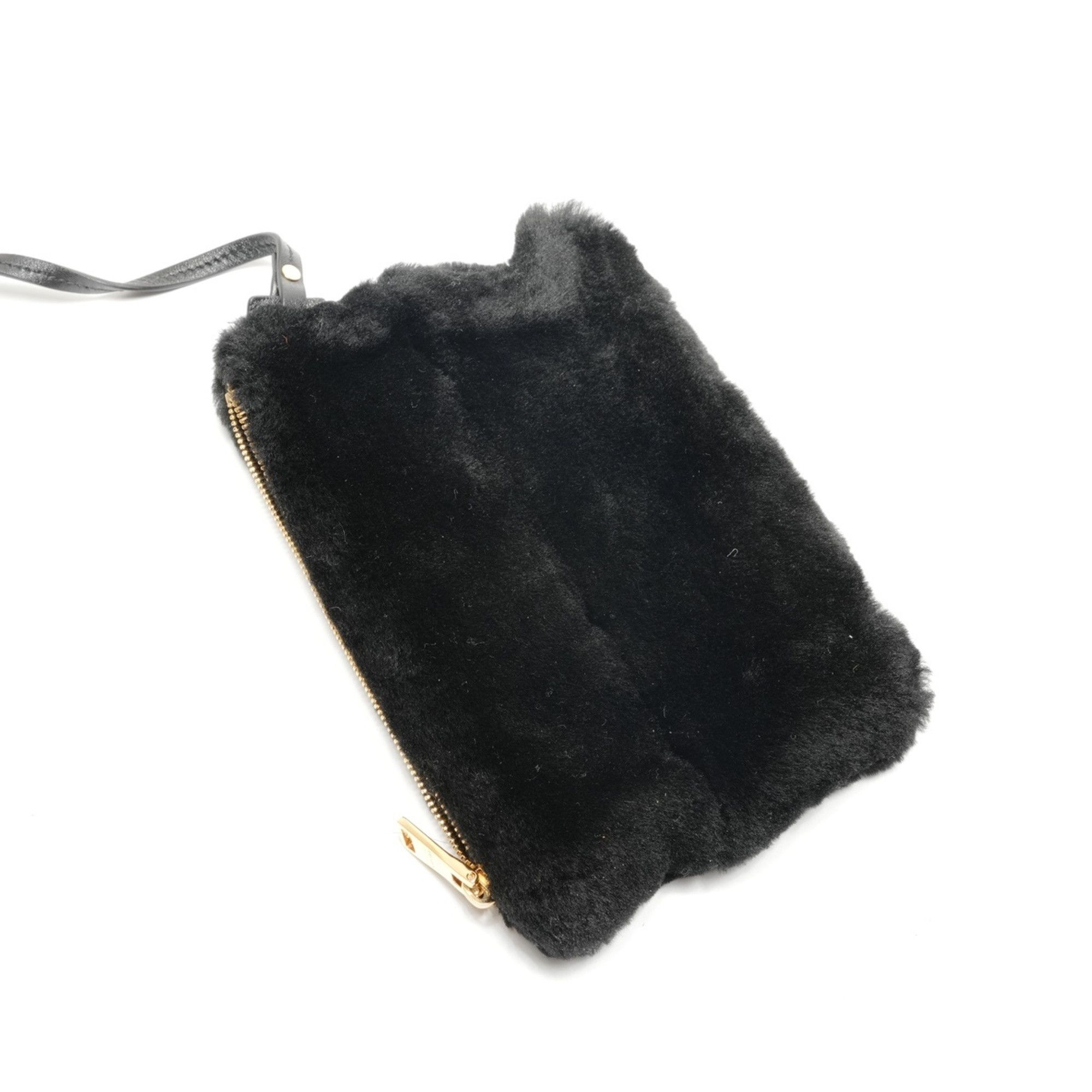 Prada Prada Shearling and Sheepfur Logo 2-Way Handbag, Black, WS27109 Size ONE SIZE - 17 Thumbnail