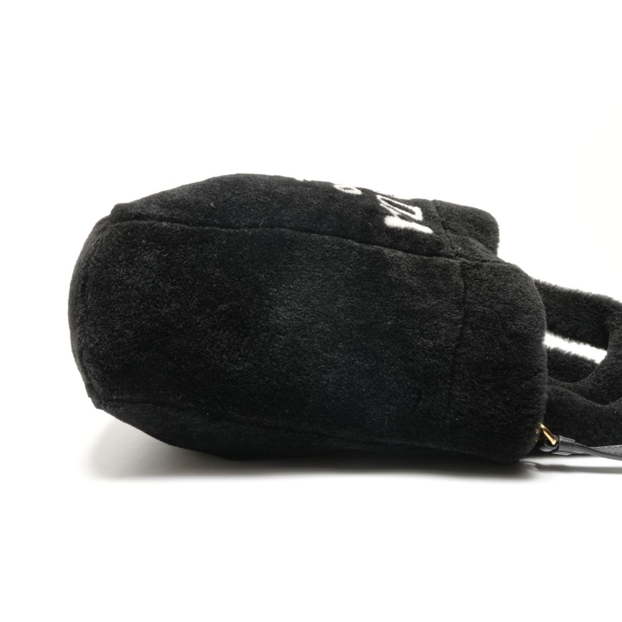 Prada Prada Shearling and Sheepfur Logo 2-Way Handbag, Black, WS27109 Size ONE SIZE - 6 Thumbnail