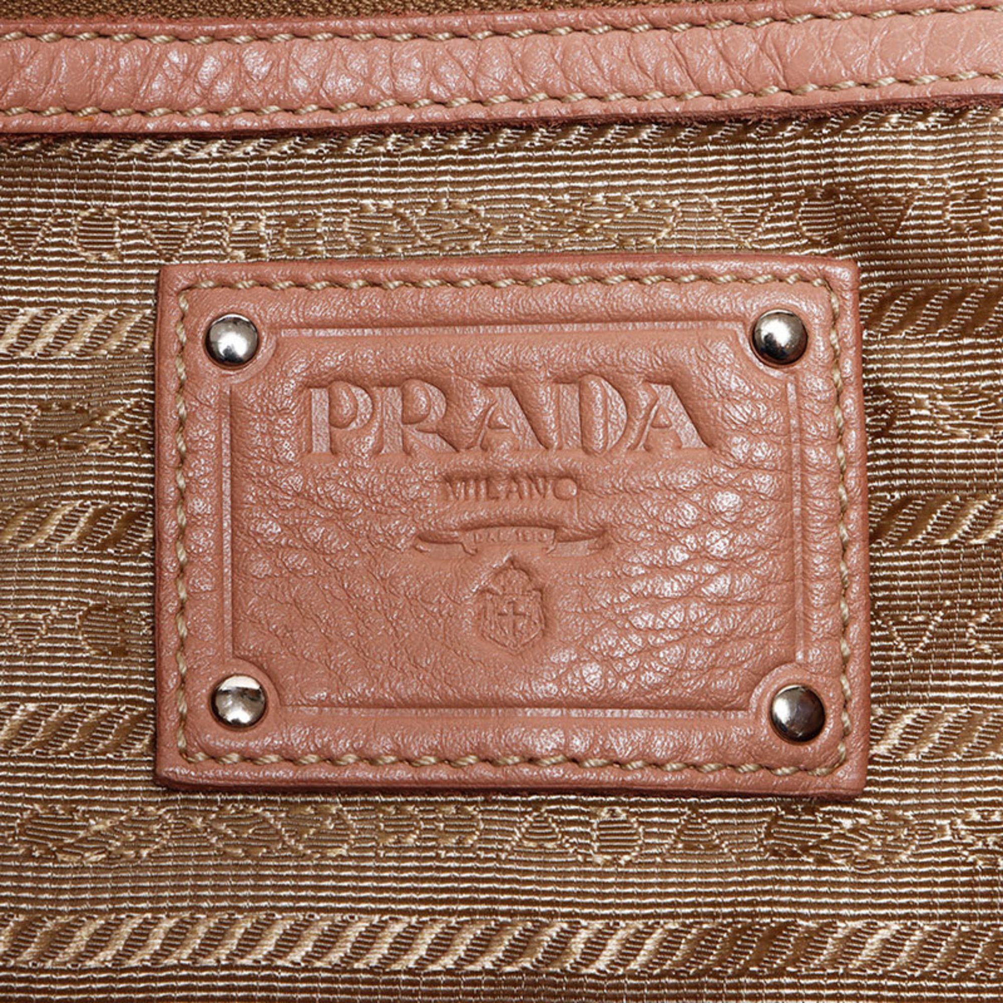 Prada Prada 2-way leather shoulder bag with silver hardware, pink, WS12533 Size ONE SIZE - 10 Thumbnail