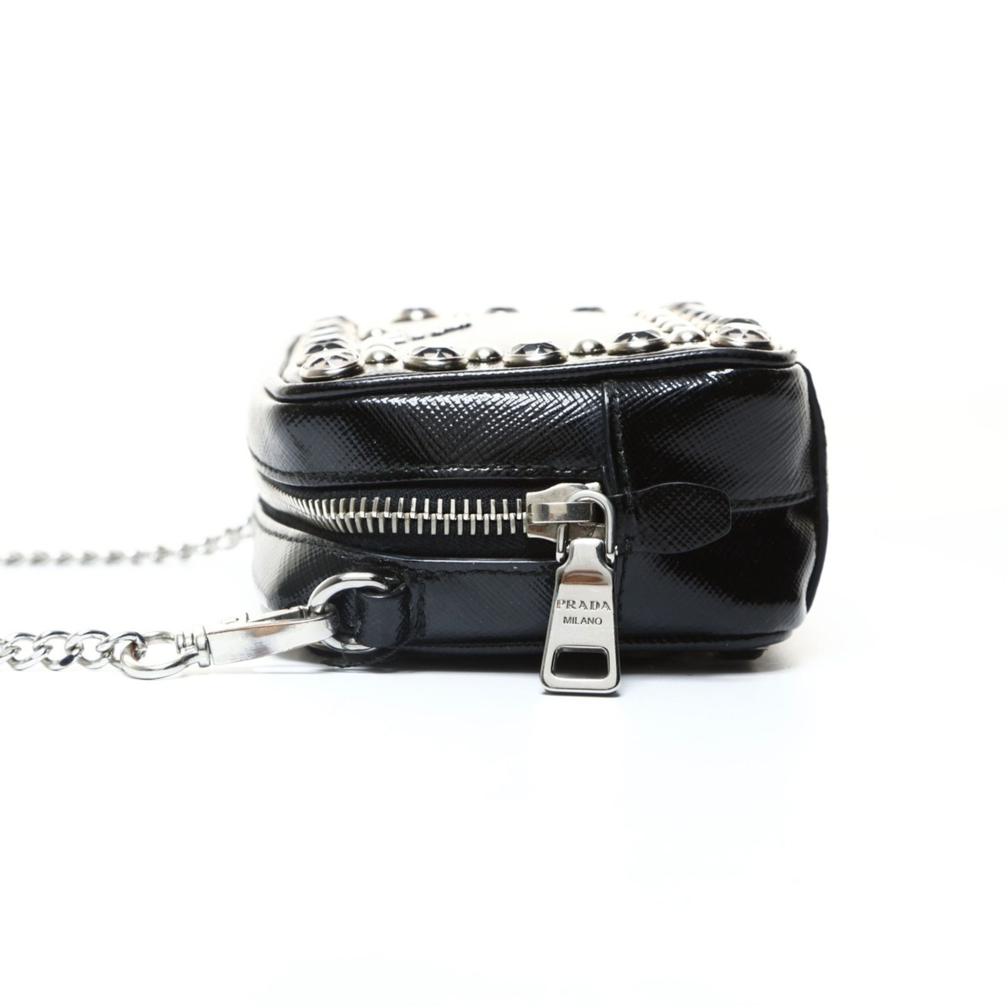 Prada Prada Studded Mini Camera Bag Shoulder Black WS25737 Size ONE SIZE - 3 Thumbnail