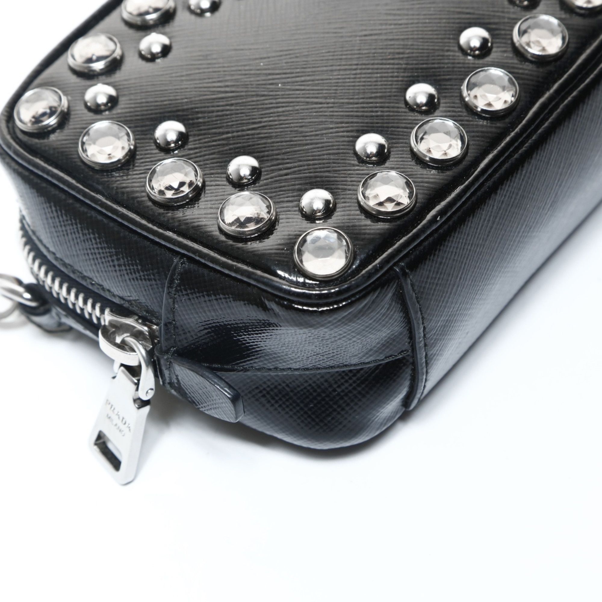 Prada Prada Studded Mini Camera Bag Shoulder Black WS25737 Size ONE SIZE - 5 Thumbnail