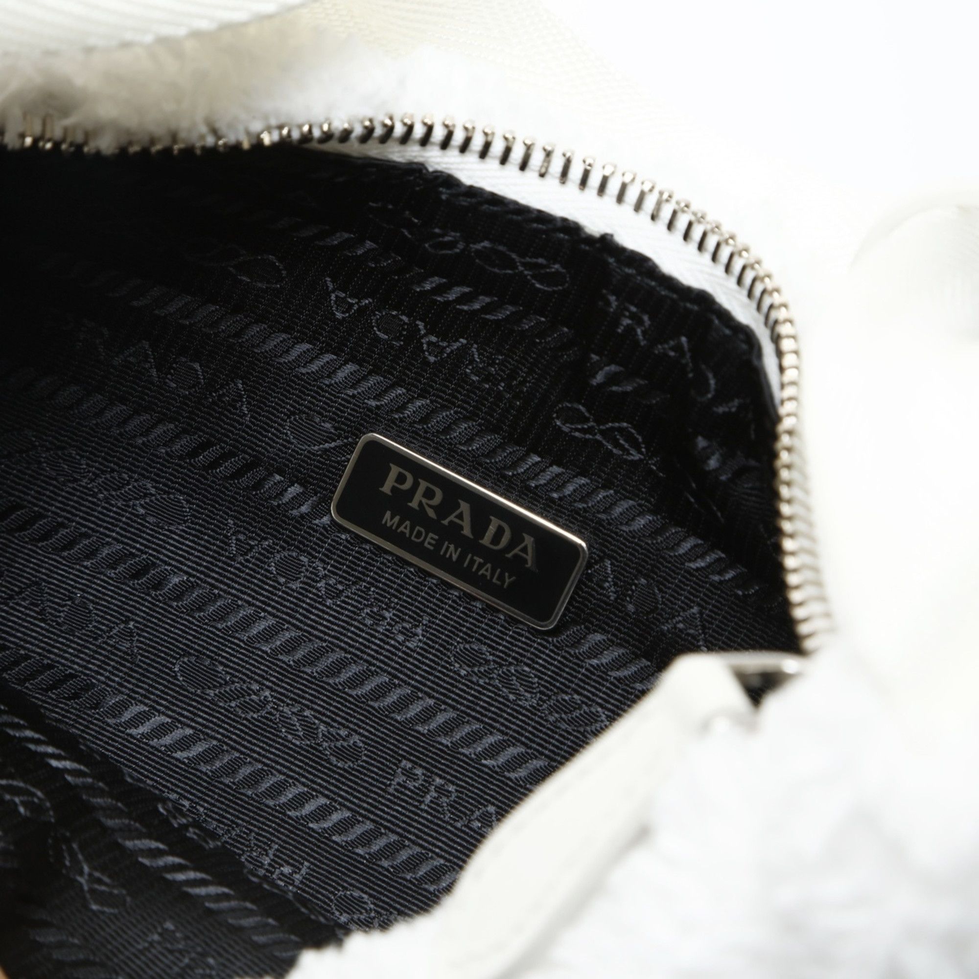 Prada Prada Re-Edition 2000 SPUGNA Hobo Shoulder Bag, White, WS26617 Size ONE SIZE - 11 Thumbnail