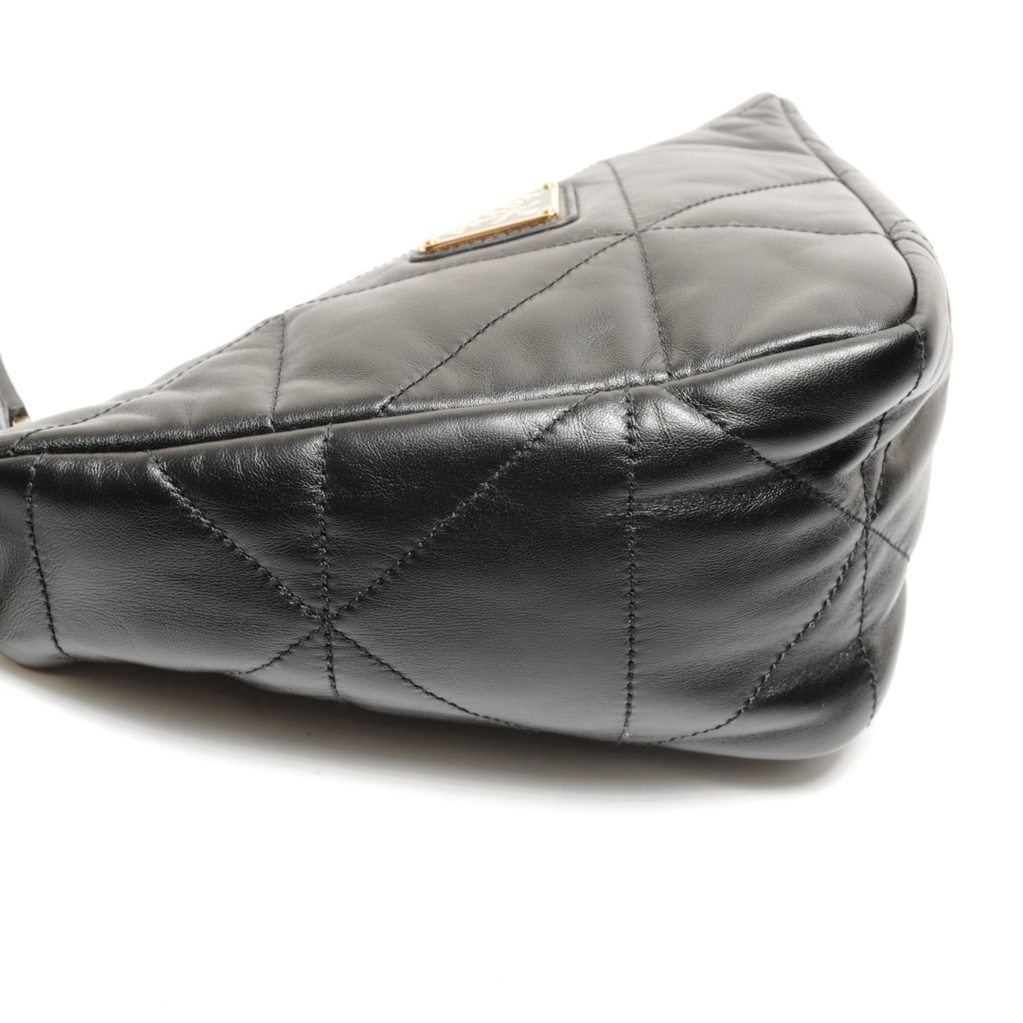 Prada Prada Nappa Leather Quilted Triangle Shoulder Bag, Black, WS26291 Size ONE SIZE - 5 Thumbnail