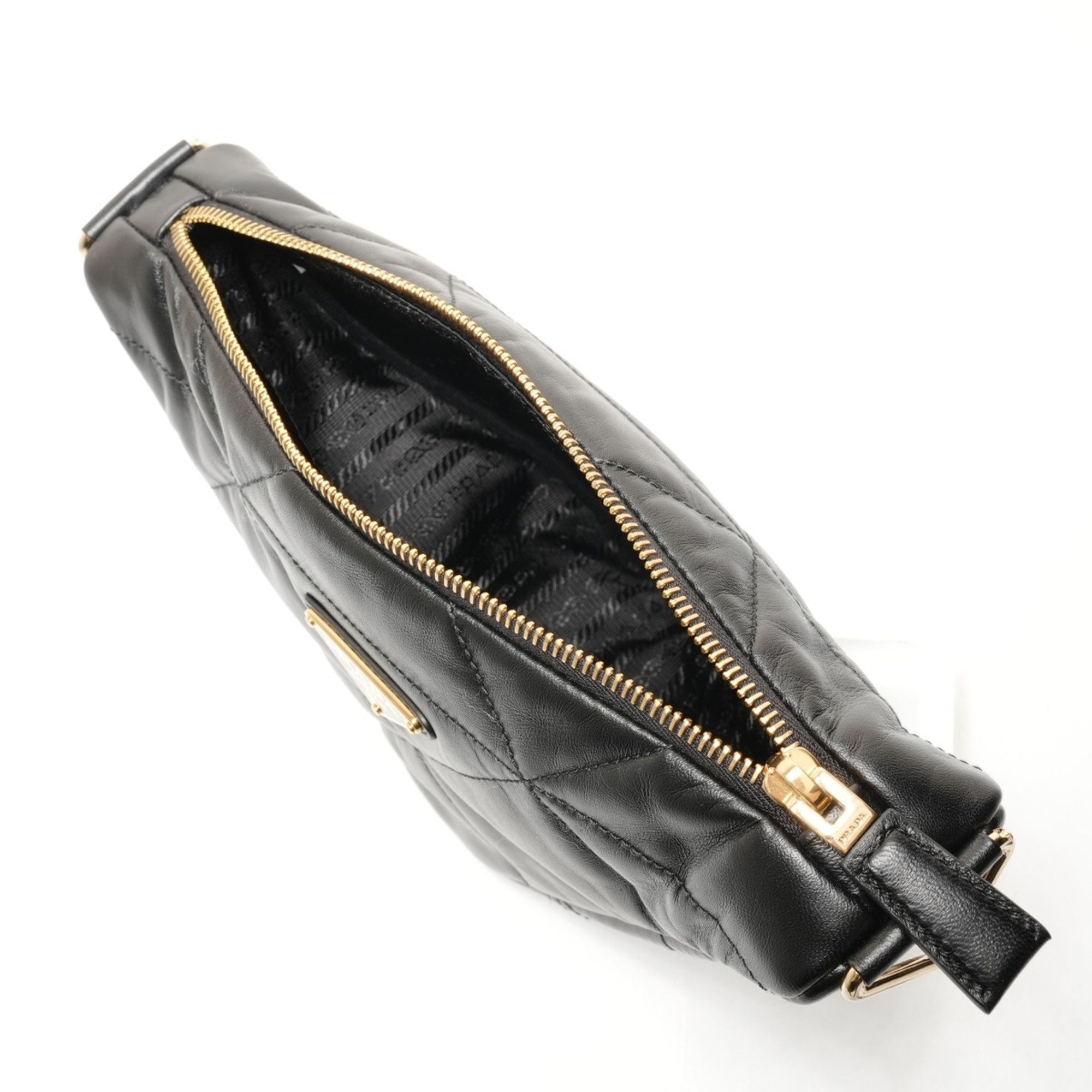 Prada Prada Nappa Leather Quilted Triangle Shoulder Bag, Black, WS26291 Size ONE SIZE - 11 Thumbnail