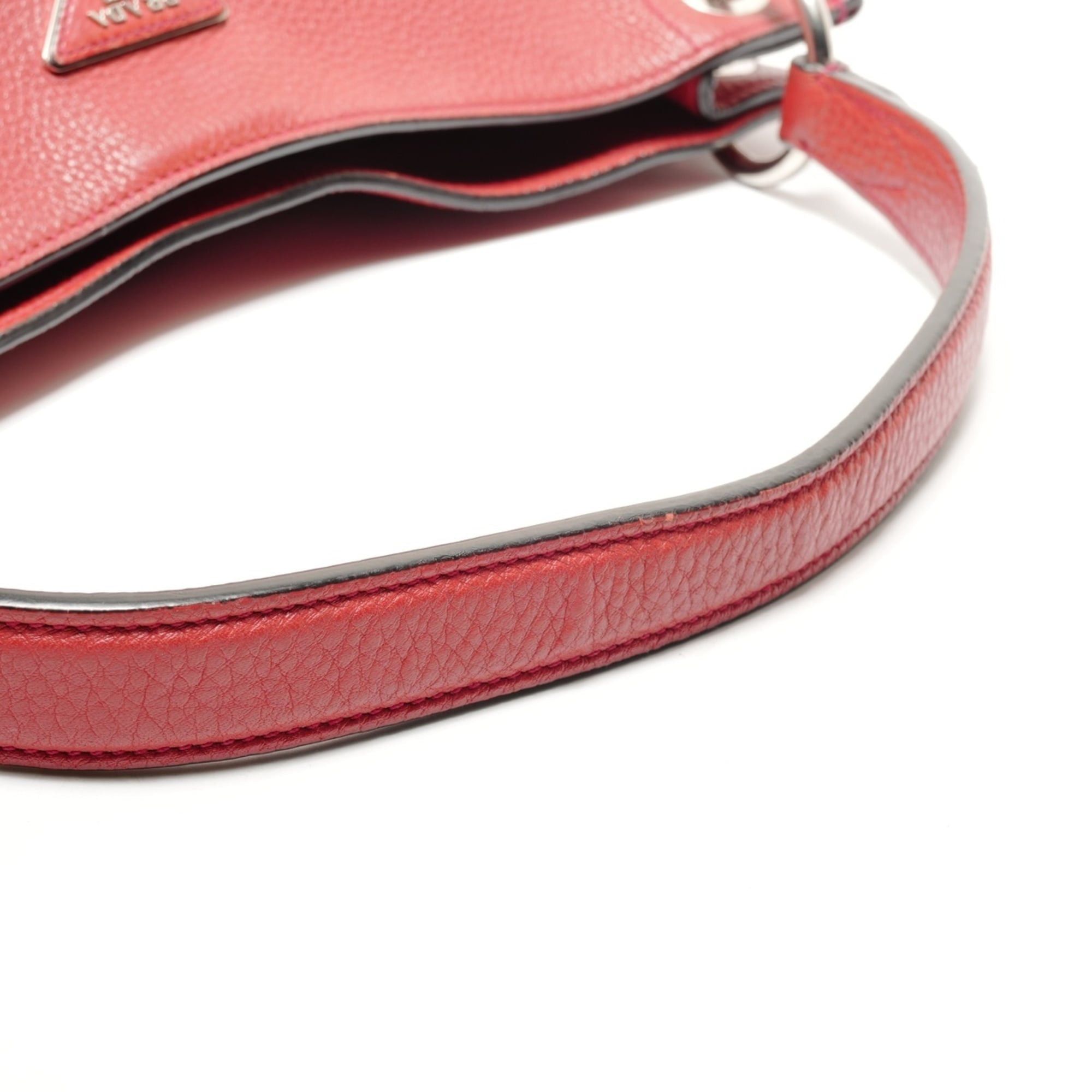 Prada Prada Leather Shoulder Bag Red WS26387 Size ONE SIZE - 12 Thumbnail