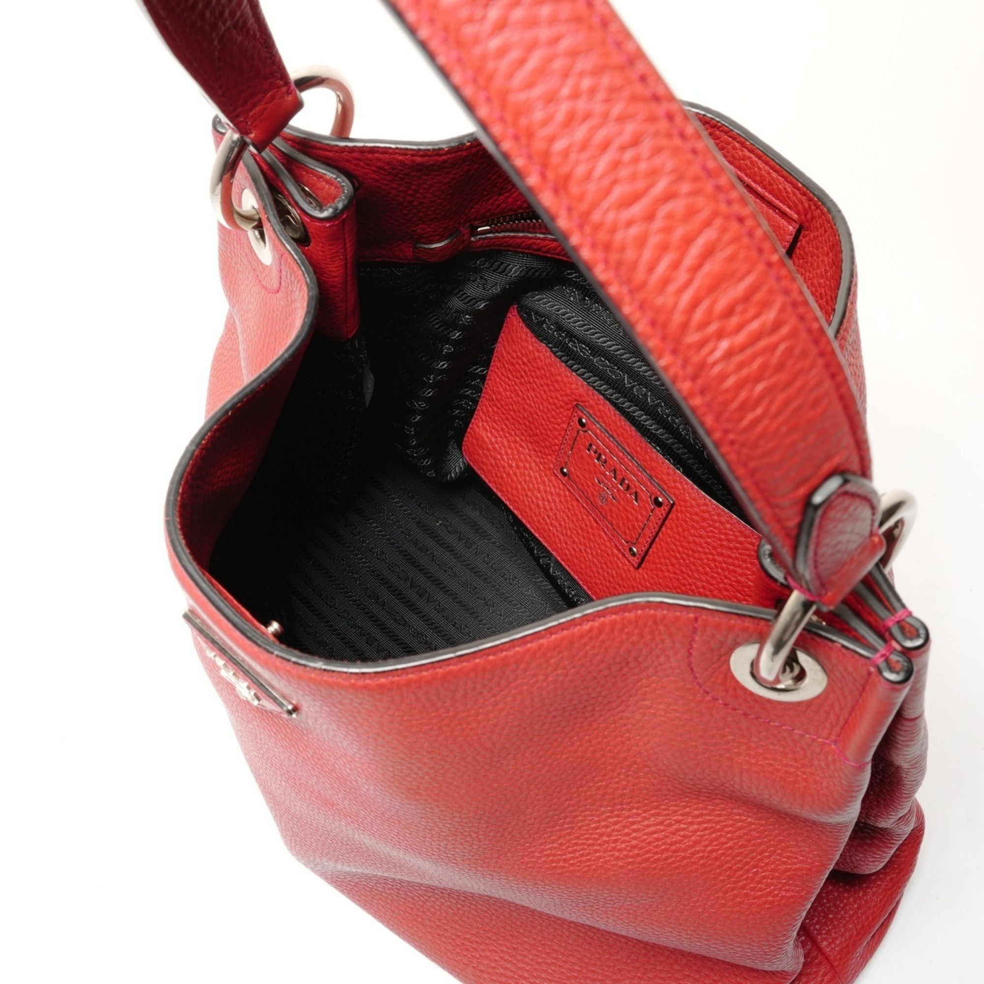 Prada Prada Leather Shoulder Bag Red WS26387 Size ONE SIZE - 11 Thumbnail