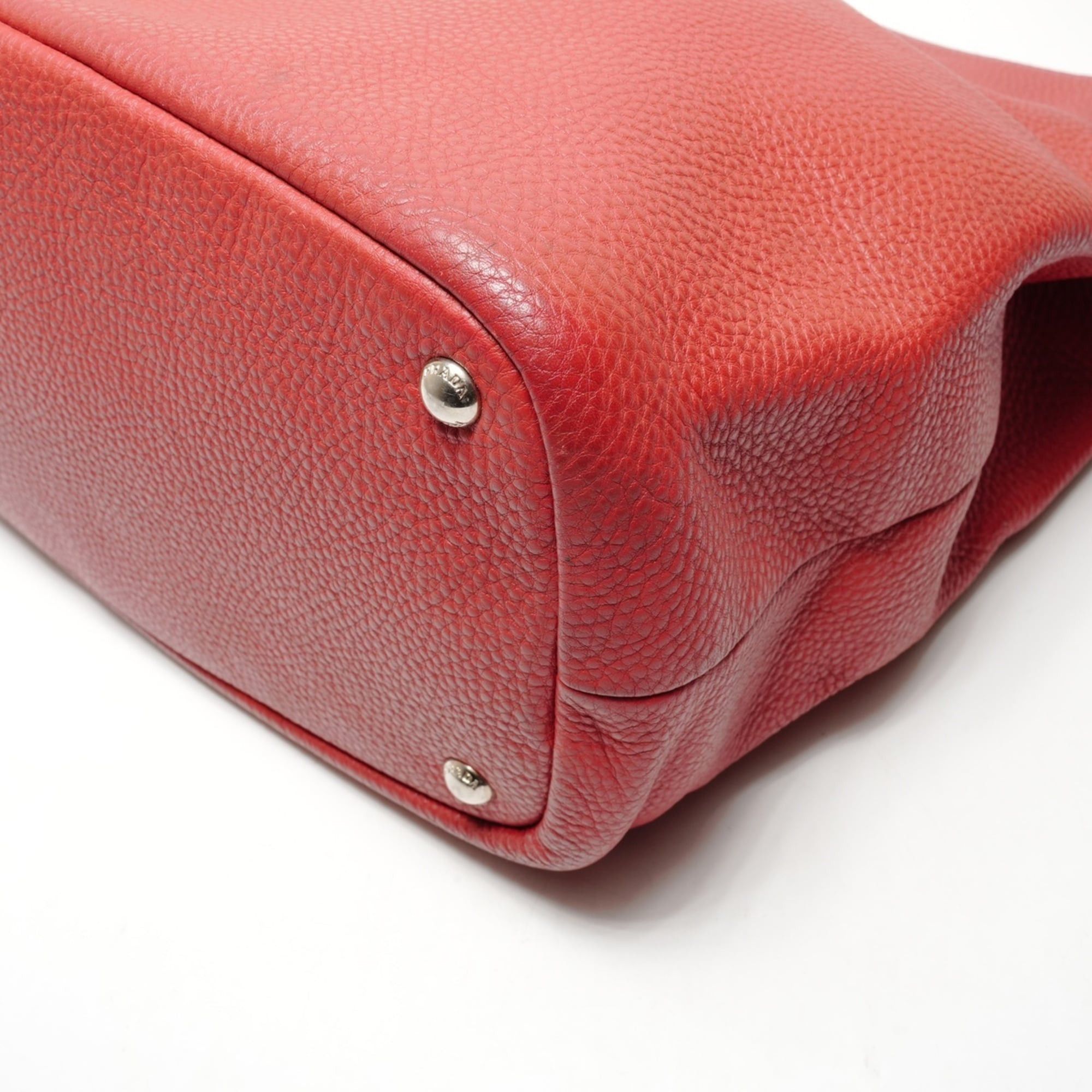 Prada Prada Leather Shoulder Bag Red WS26387 Size ONE SIZE - 6 Thumbnail