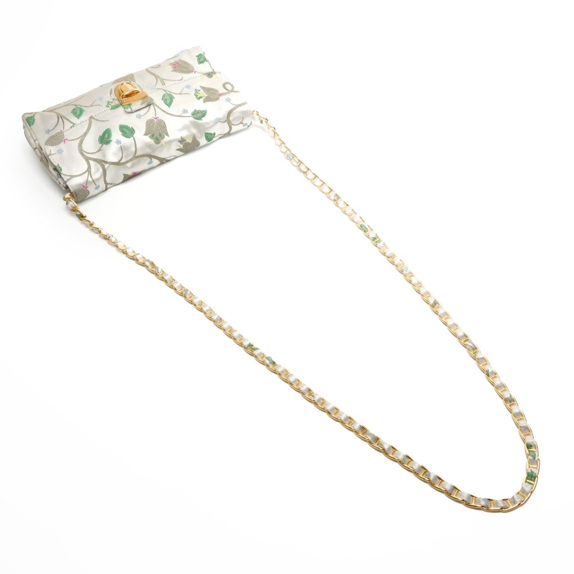 Prada Prada Brocade Floral Chain Strap Shoulder Bag, Gray, WS26826 Size ONE SIZE - 9 Thumbnail