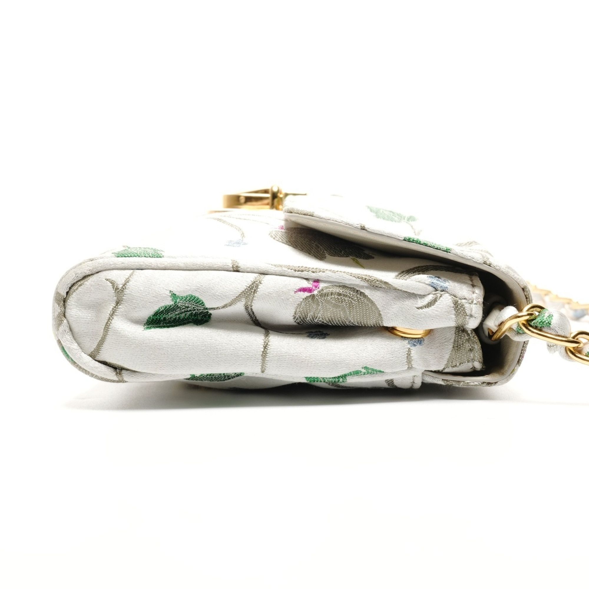 Prada Prada Brocade Floral Chain Strap Shoulder Bag, Gray, WS26826 Size ONE SIZE - 5 Thumbnail