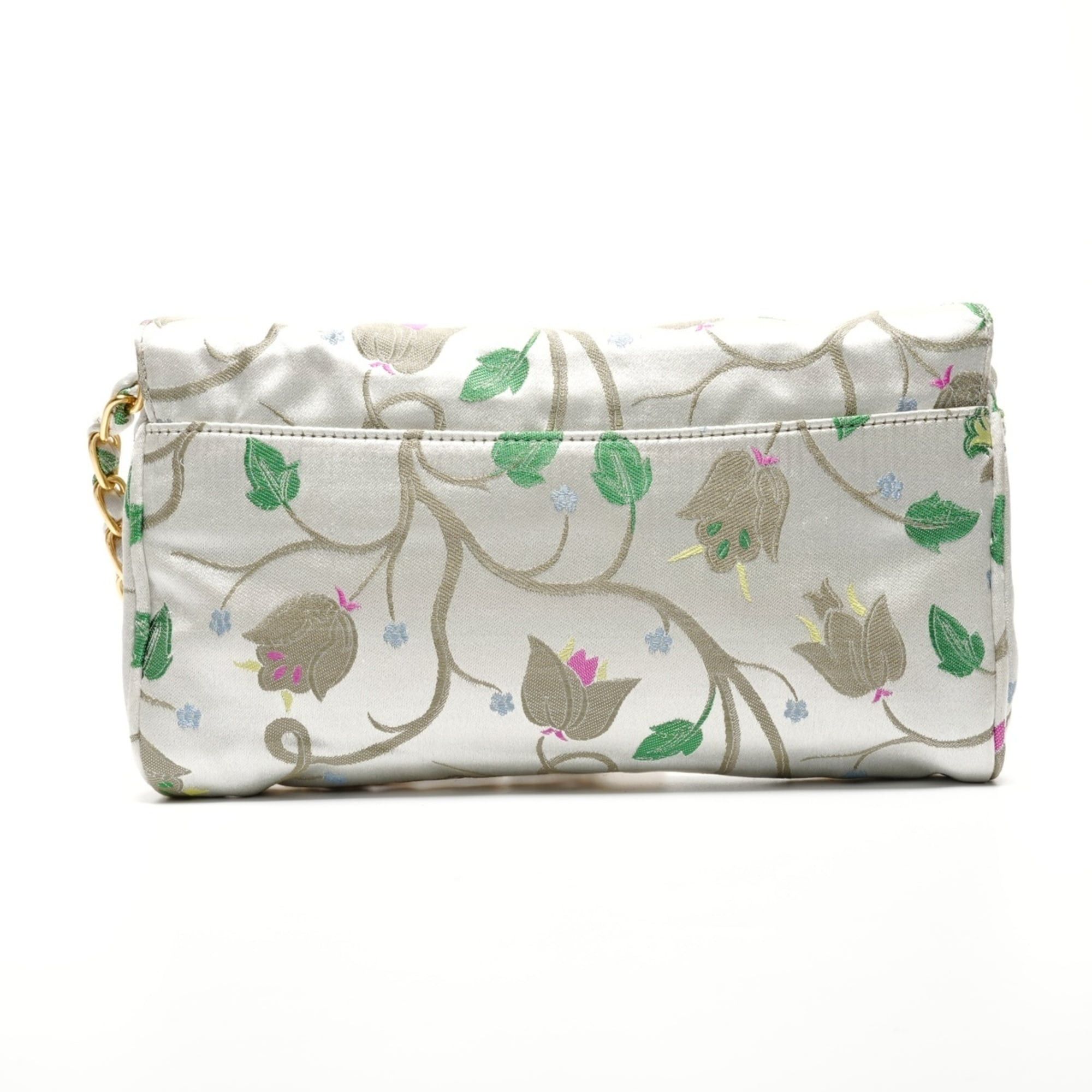 Prada Prada Brocade Floral Chain Strap Shoulder Bag, Gray, WS26826 Size ONE SIZE - 3 Thumbnail