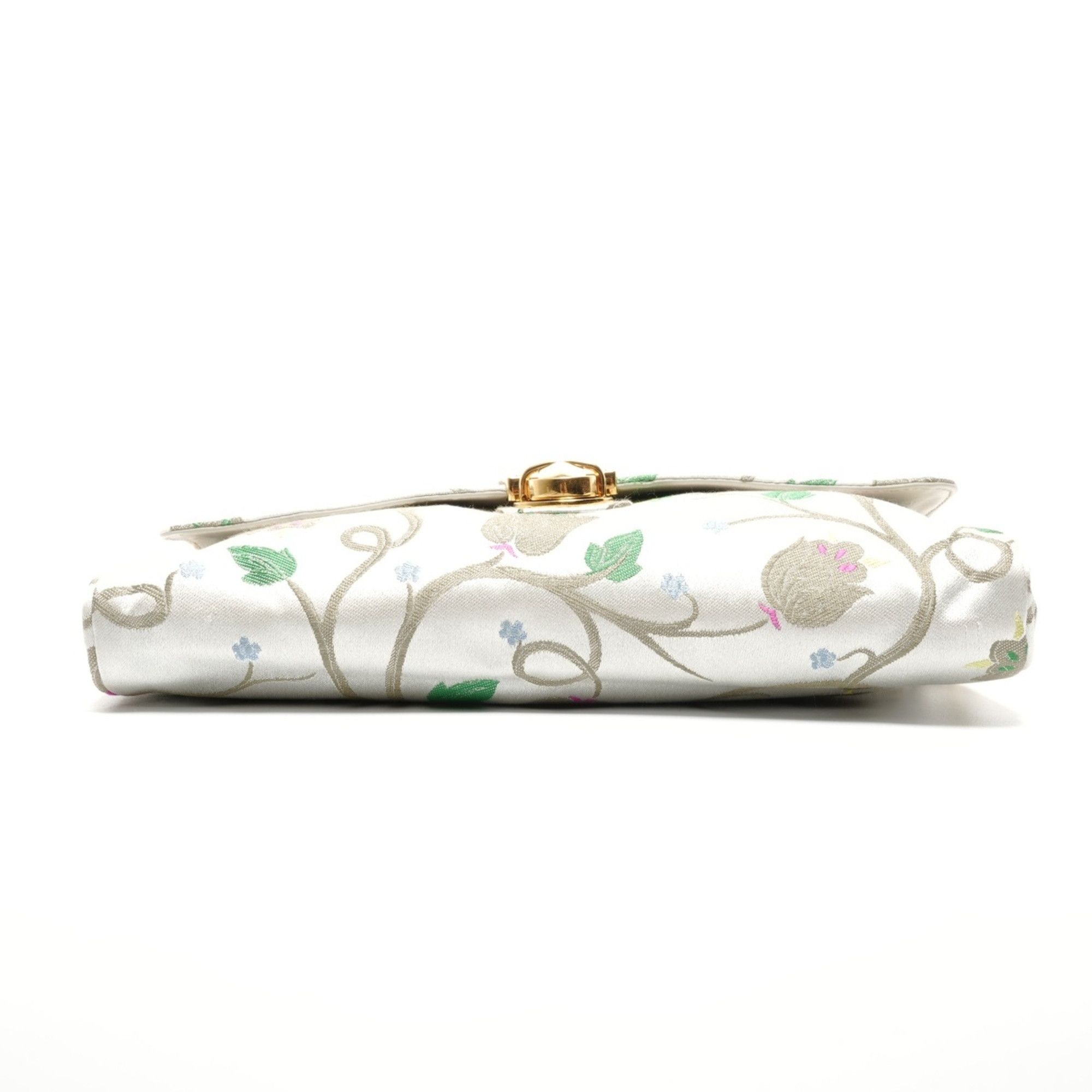 Prada Prada Brocade Floral Chain Strap Shoulder Bag, Gray, WS26826 Size ONE SIZE - 8 Thumbnail