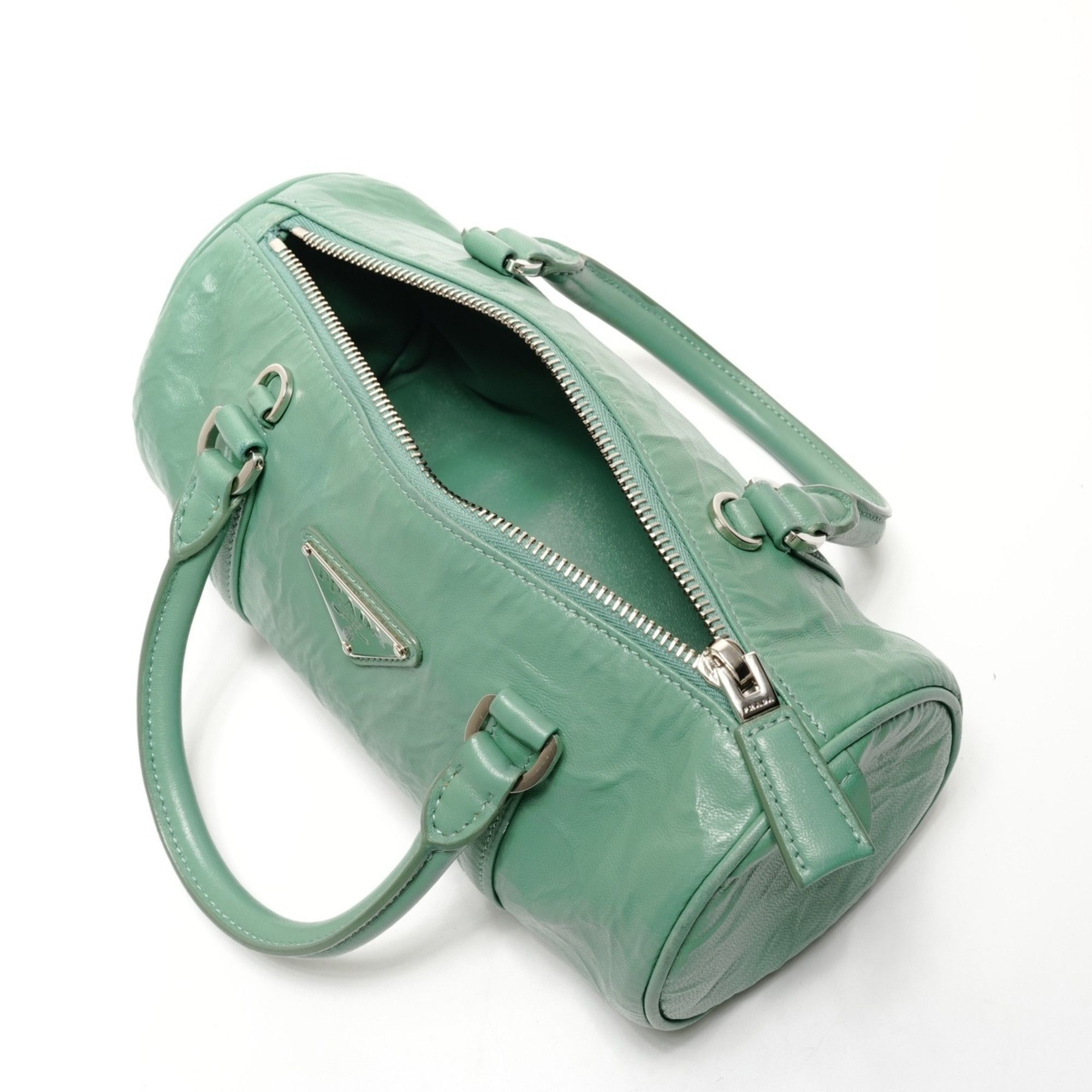 Prada Prada Nappa Vintage Mini Boston Bag, 2-Way Leather Shoulder Green, WS25521 Size ONE SIZE - 11 Thumbnail