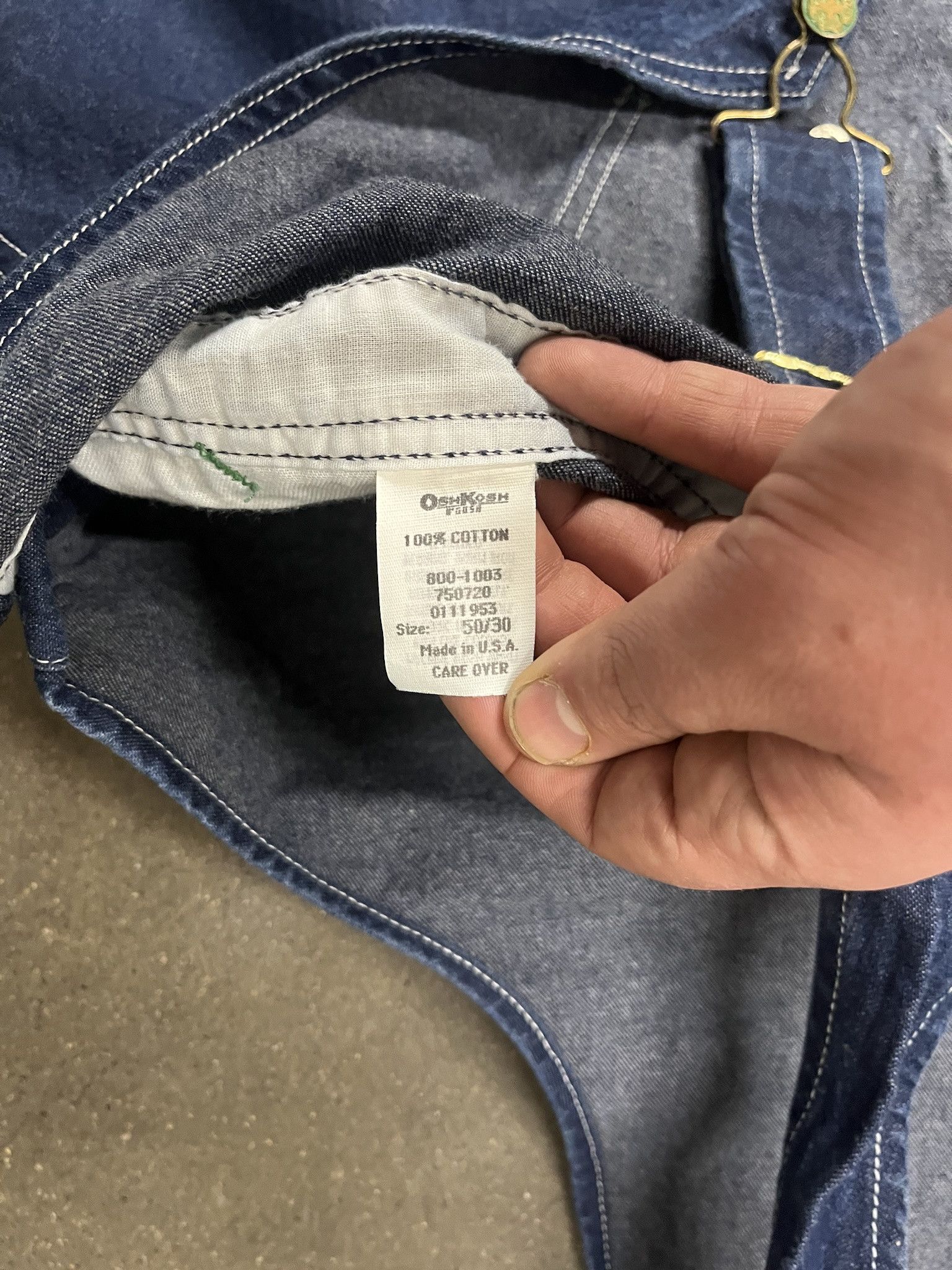 Carhartt × Oshkosh × Vintage Vintage 1990s Osh Kosh Dark Wash Denim Overalls Size 48 Size US XXL / EU 58 / 5 - 4 Thumbnail