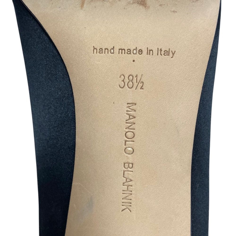 Manolo Blahnik Manolo Blahnik Manolo Blahnik Hangisi Satin Pumps Textile Shoes DUTY FREE for USA Size ONE SIZE - 7 Thumbnail