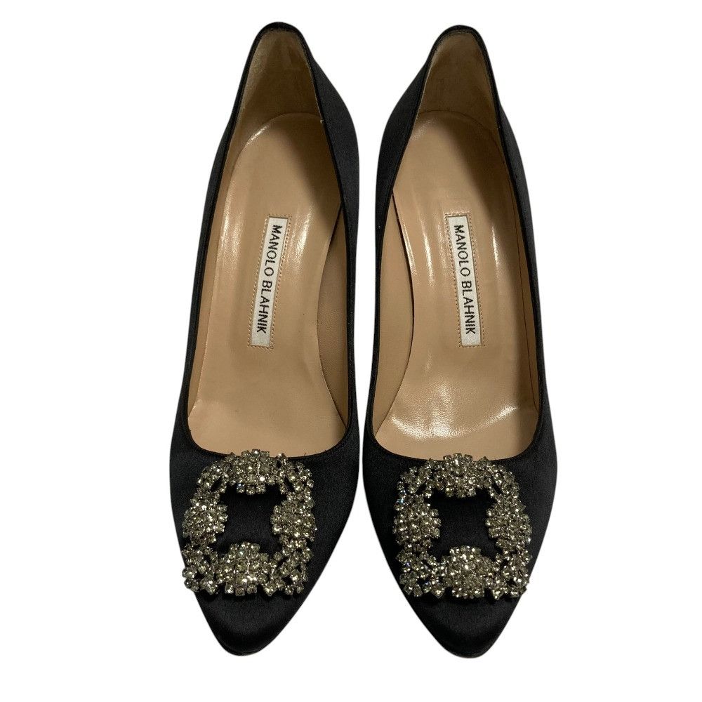 Manolo Blahnik Manolo Blahnik Manolo Blahnik Hangisi Satin Pumps Textile Shoes DUTY FREE for USA Size ONE SIZE - 2 Thumbnail