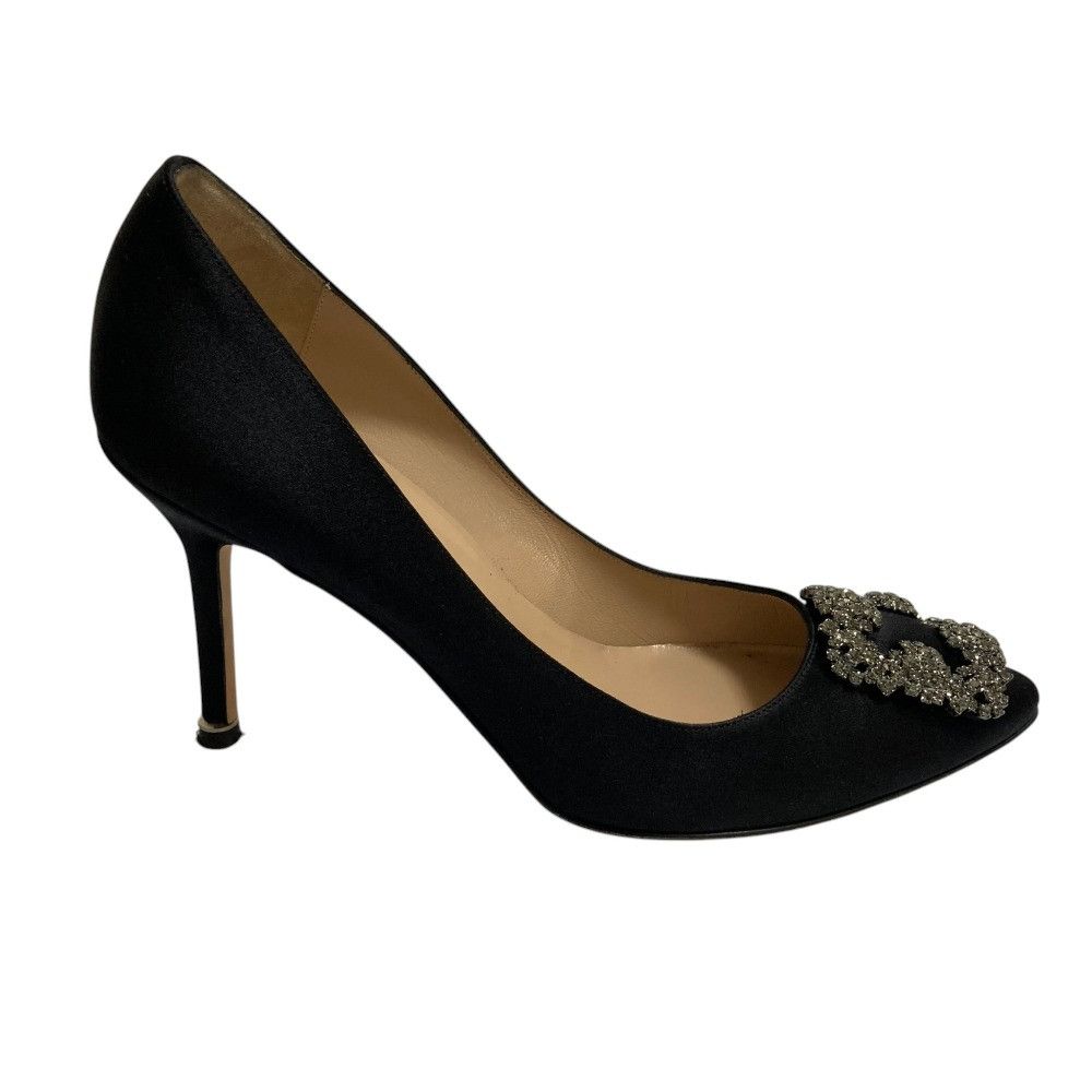 Manolo Blahnik Manolo Blahnik Manolo Blahnik Hangisi Satin Pumps Textile Shoes DUTY FREE for USA Size ONE SIZE - 5 Thumbnail