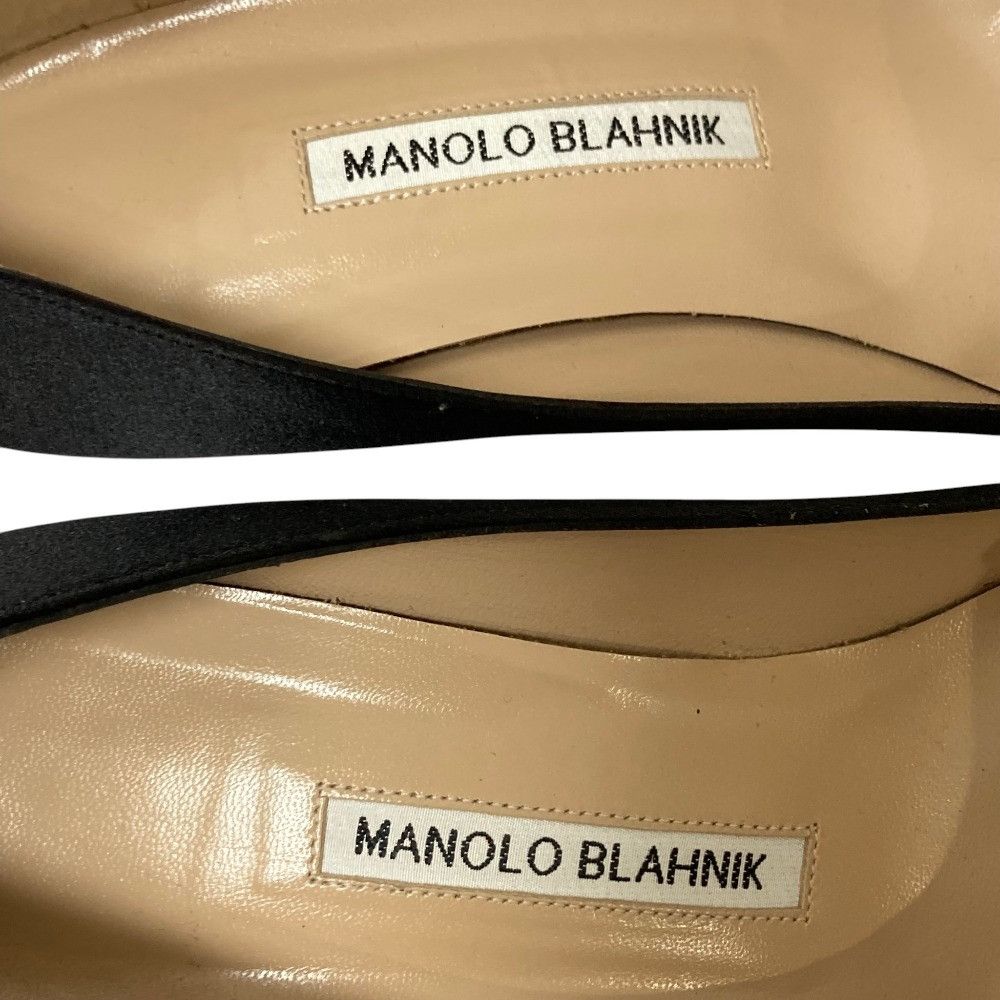 Manolo Blahnik Manolo Blahnik Manolo Blahnik Hangisi Satin Pumps Textile Shoes DUTY FREE for USA Size ONE SIZE - 8 Thumbnail