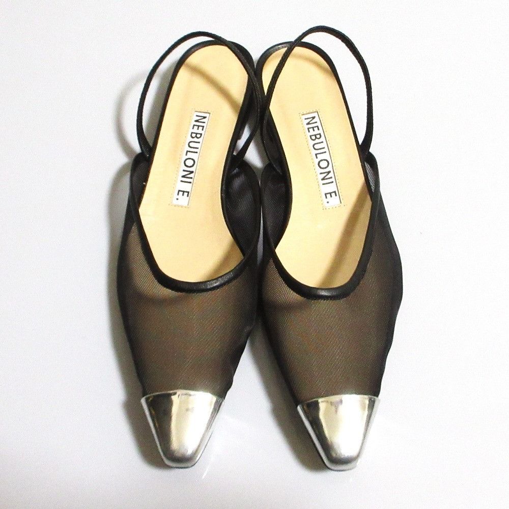 Other Other NEBULONI E. Mesh Pointed Toe Mule Sandals Leather Shoes DUTY FREE for USA Size ONE SIZE - 5 Thumbnail
