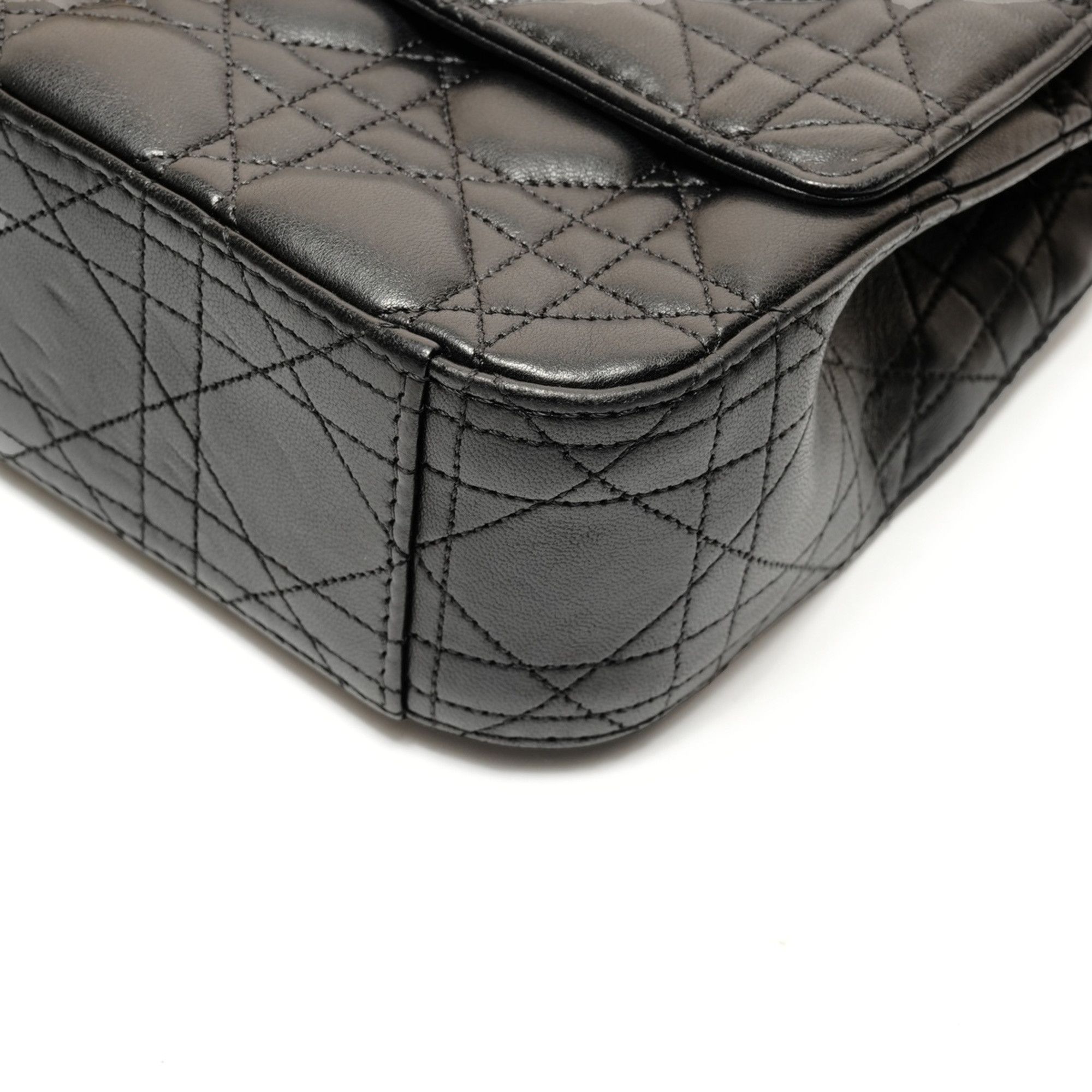 Dior Christian Dior Leather Chain New Lock Flap Shoulder Bag, Black, WS25905 Size ONE SIZE - 6 Thumbnail
