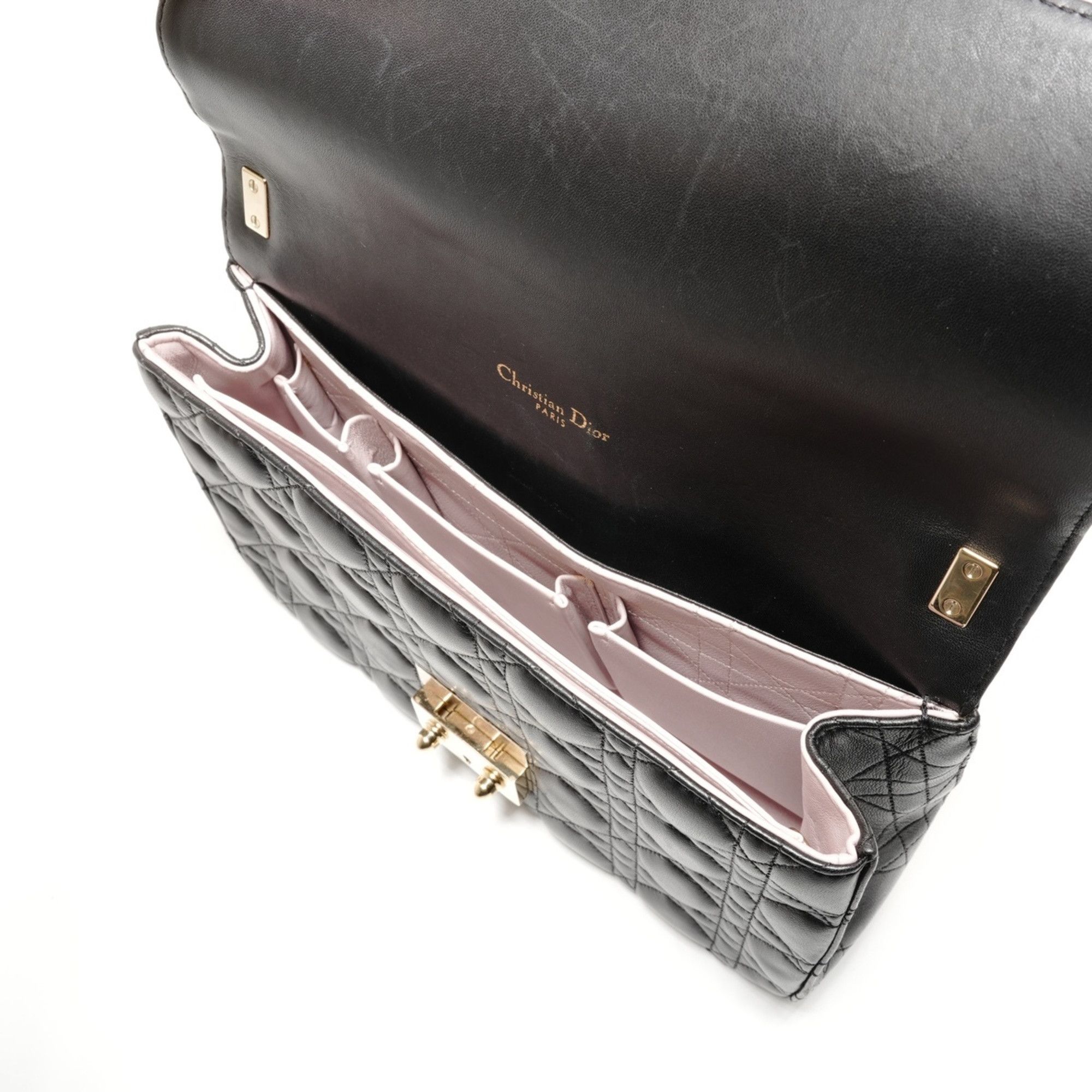 Dior Christian Dior Leather Chain New Lock Flap Shoulder Bag, Black, WS25905 Size ONE SIZE - 10 Thumbnail