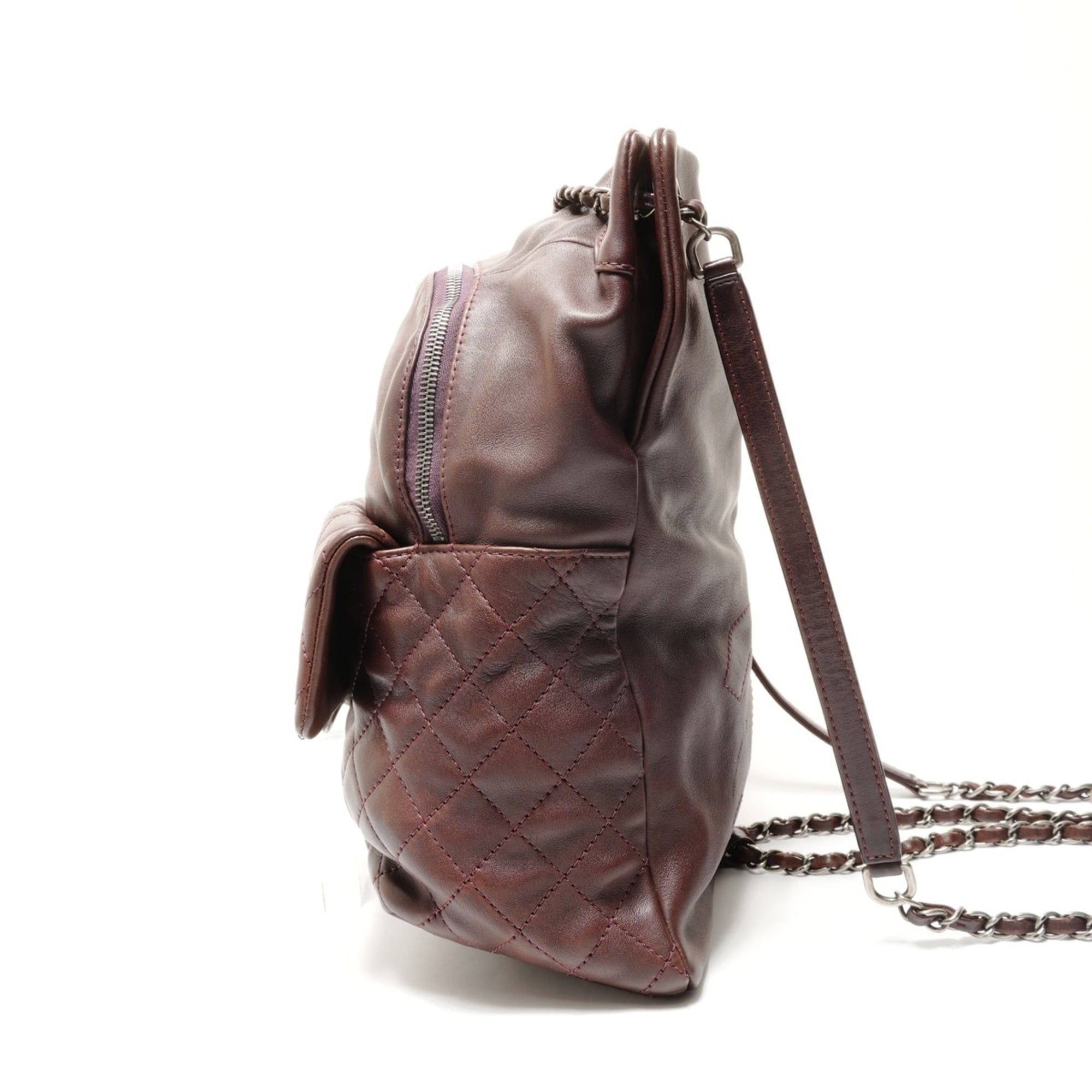 Chanel CHANEL Lambskin Matelasse Backpack, Brown, WS26322 Size ONE SIZE - 4 Thumbnail