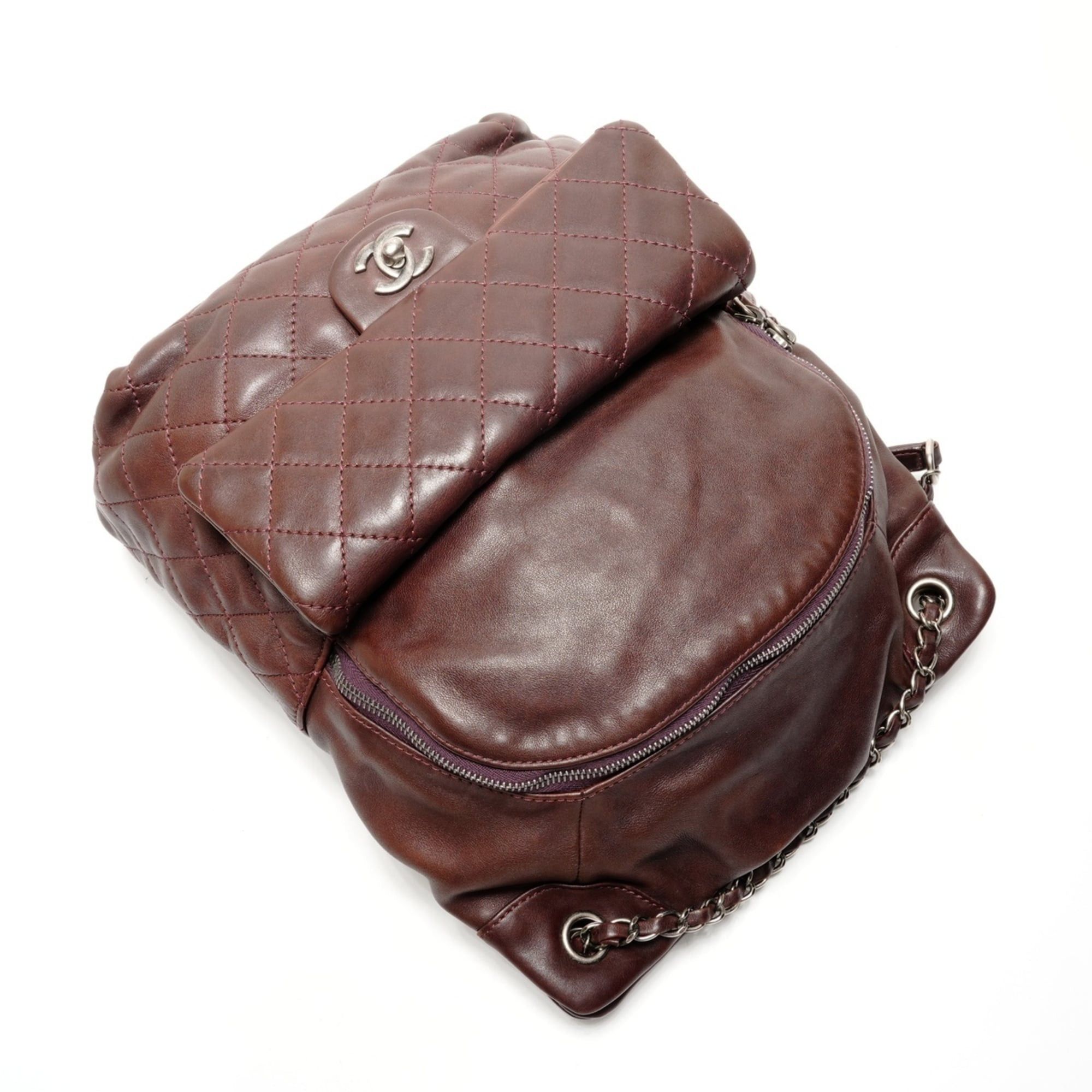 Chanel CHANEL Lambskin Matelasse Backpack, Brown, WS26322 Size ONE SIZE - 8 Thumbnail